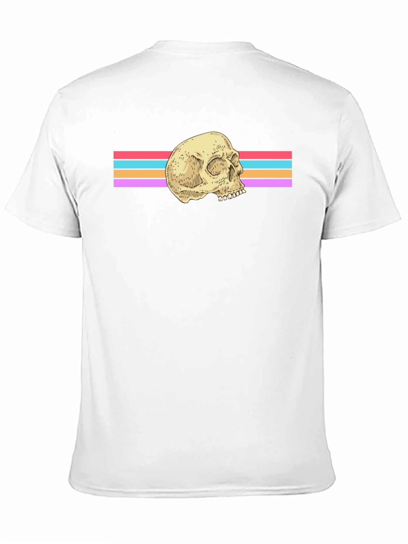 Retro Skull Graphic Tee - Black Cotton Blend