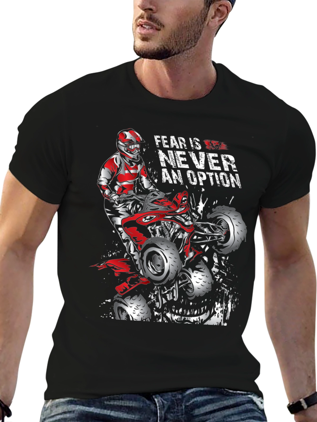 Fear is Never an Option ATV Rider Graphic Tee