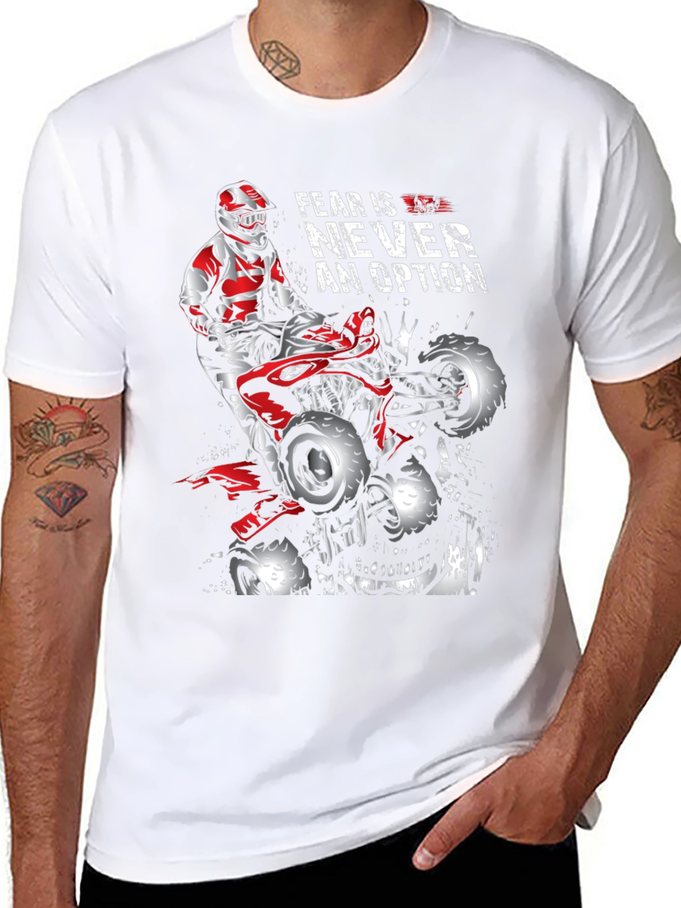 Fear is Never an Option ATV Rider Graphic Tee