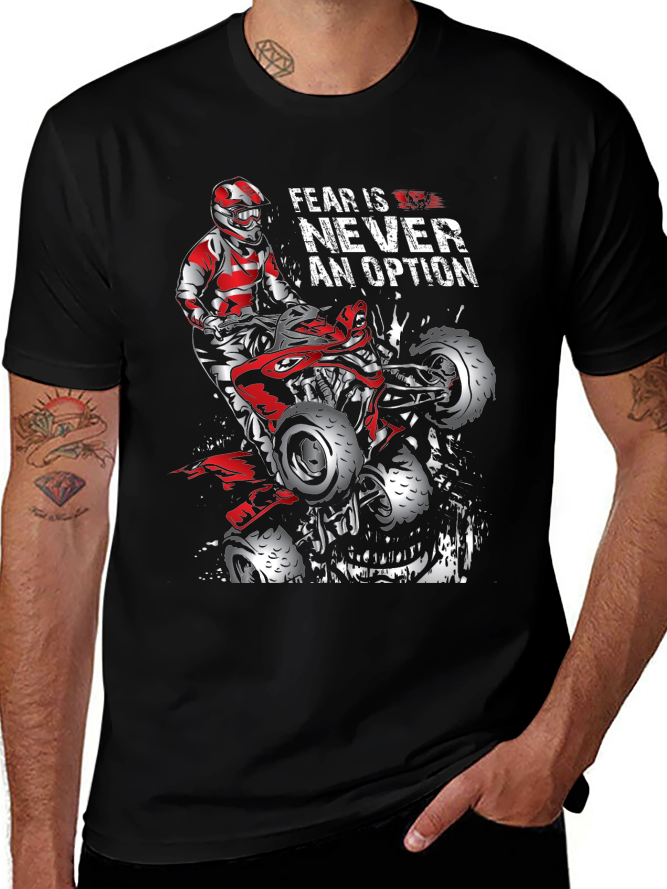 Fear is Never an Option ATV Rider Graphic Tee