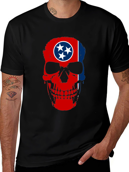 Tennessee Flag Skull Graphic Tee - Rock Your State Pride!