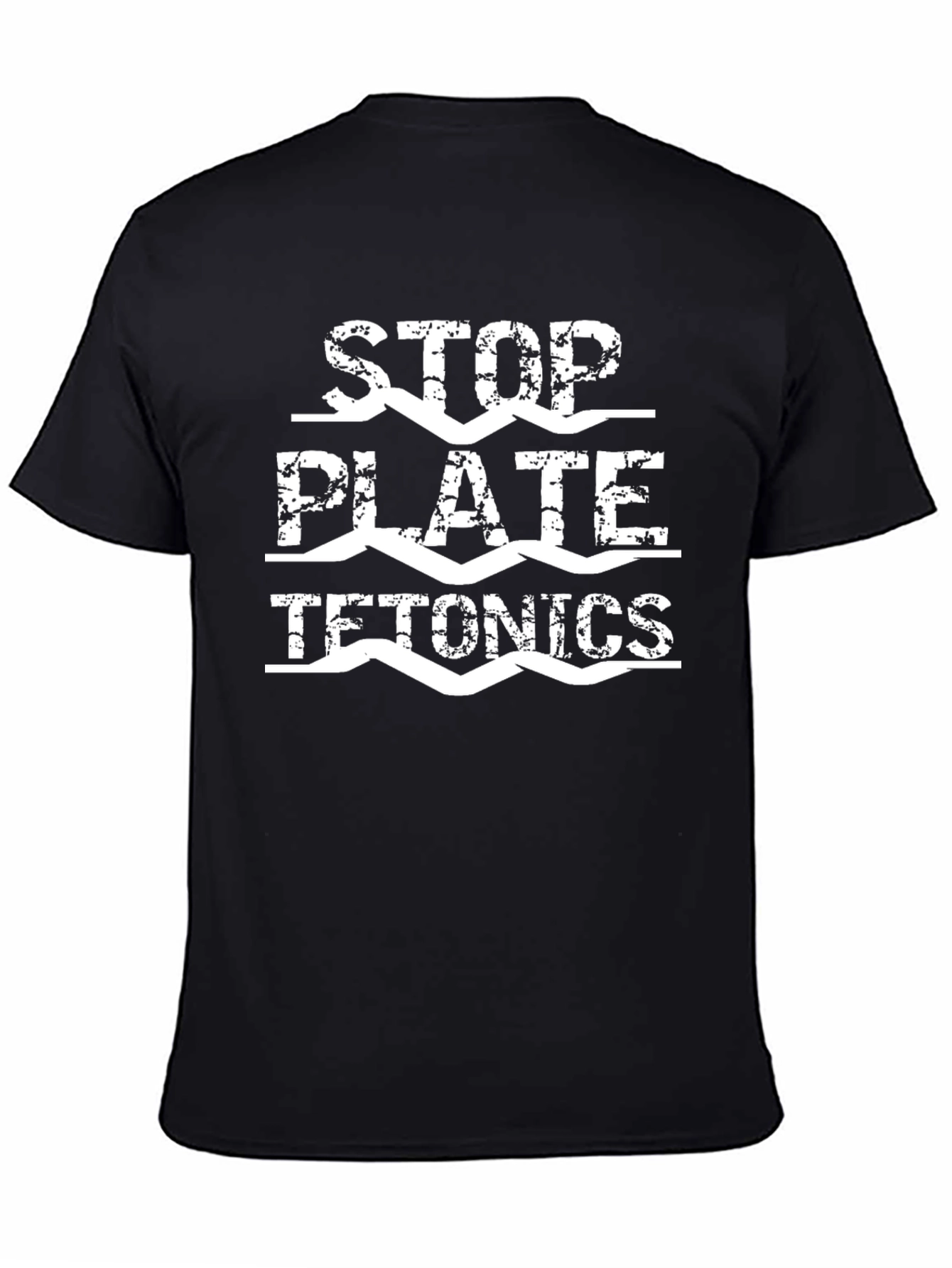 Stop Plate Tetonics Black Graphic Tee