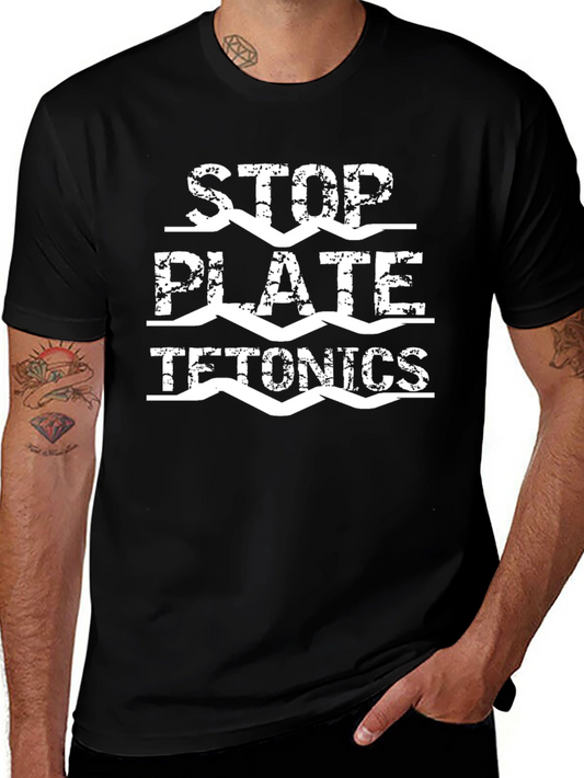 Stop Plate Tetonics Black Graphic Tee