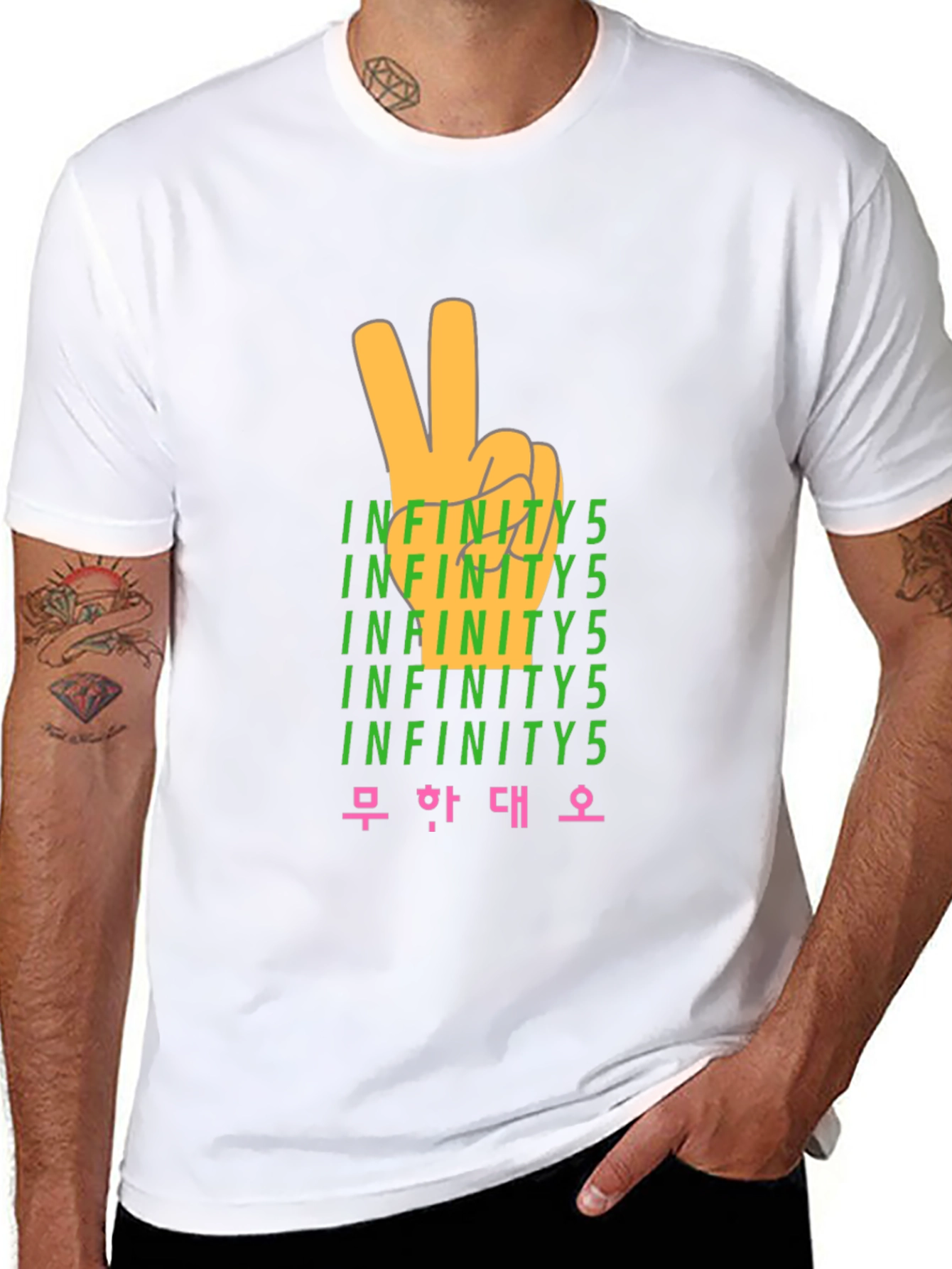 Infinity 5 Peace Sign Graphic T-Shirt