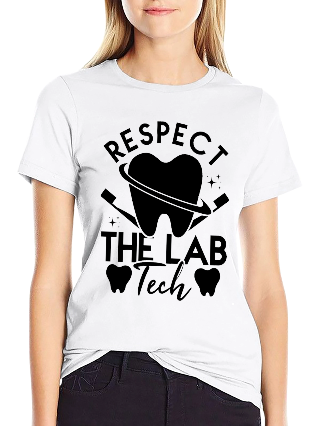 Respect the Lab Tech T-Shirt - Dental Assistant Tee