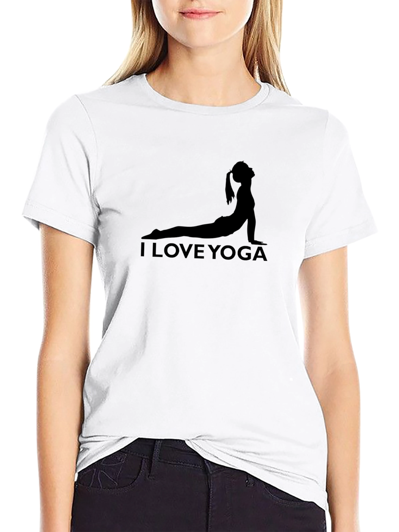I Love Yoga Graphic T-Shirt - Black