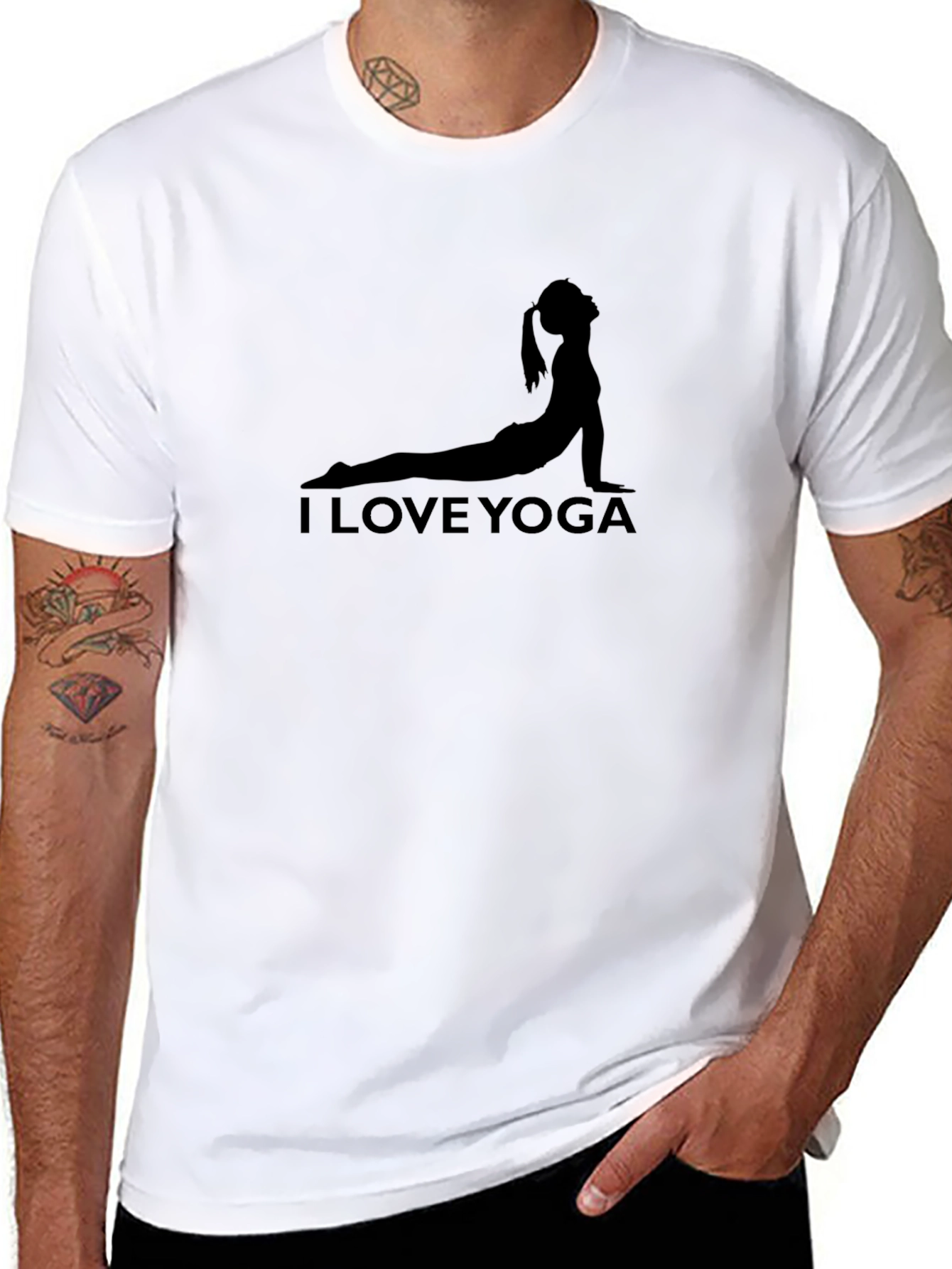 I Love Yoga Graphic T-Shirt - Black