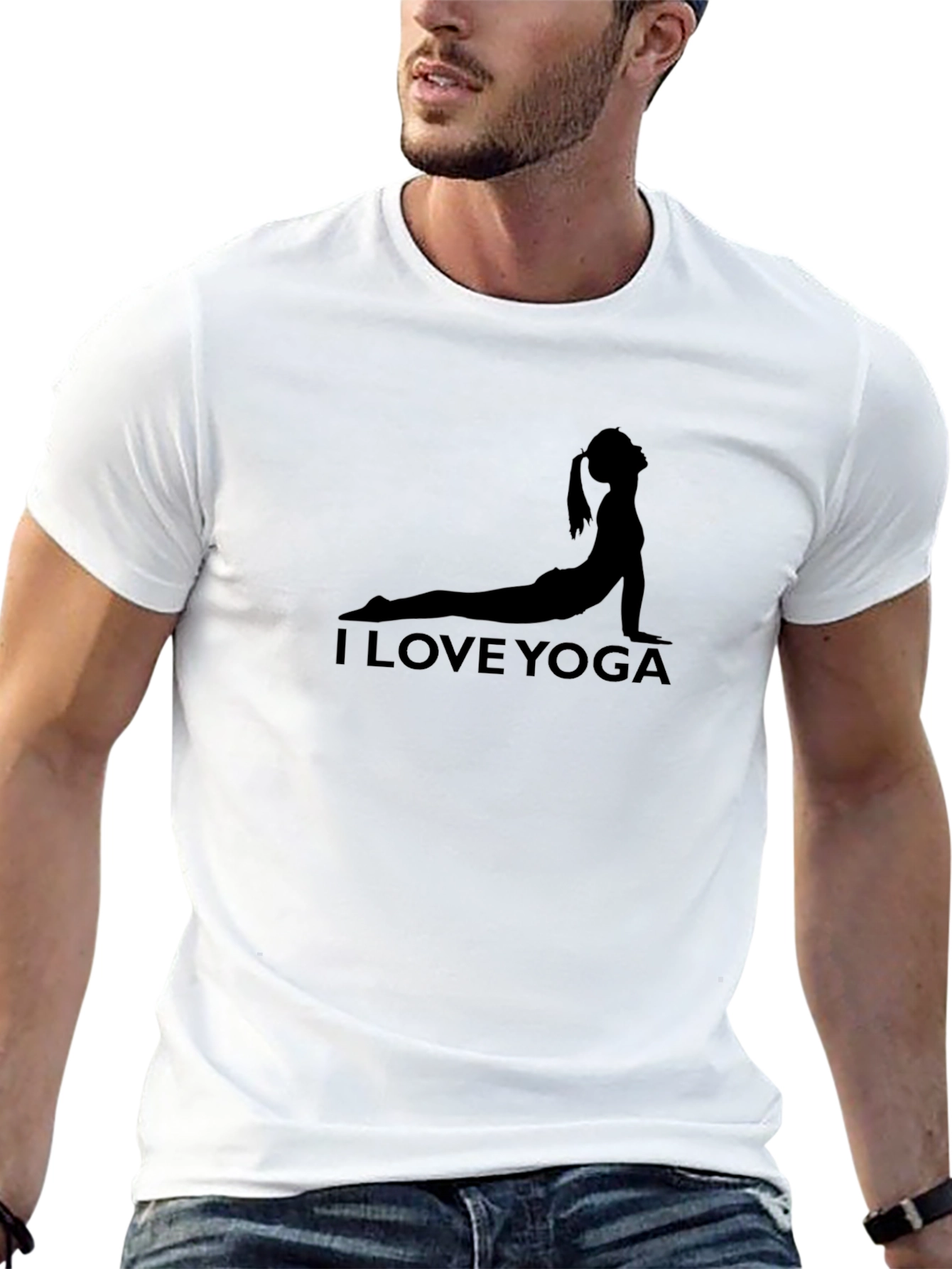 I Love Yoga Graphic T-Shirt - Black