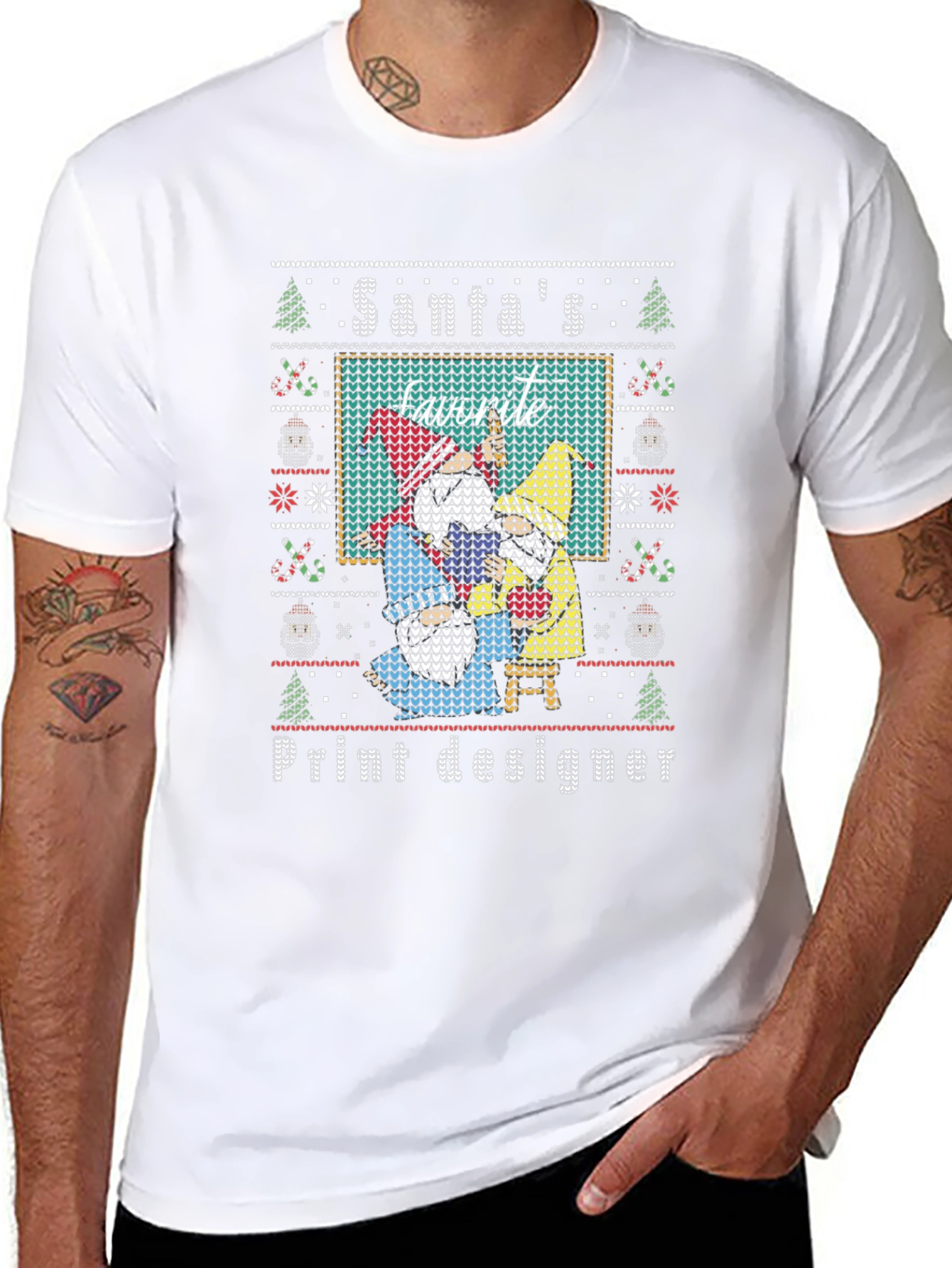Santas Favorite Print Designer Christmas Sweater T-Shirt