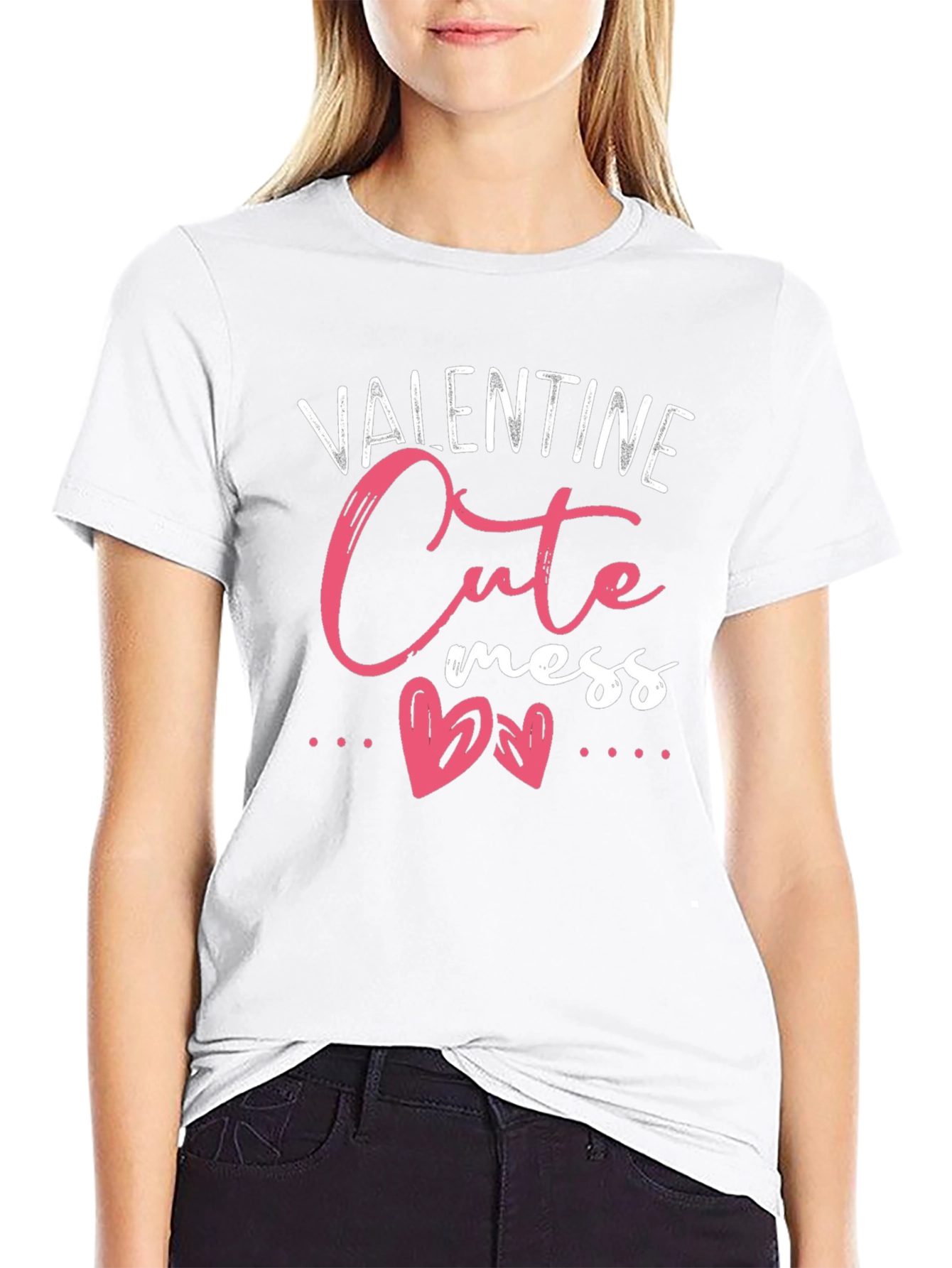 Valentine Cute Mess Black Tee