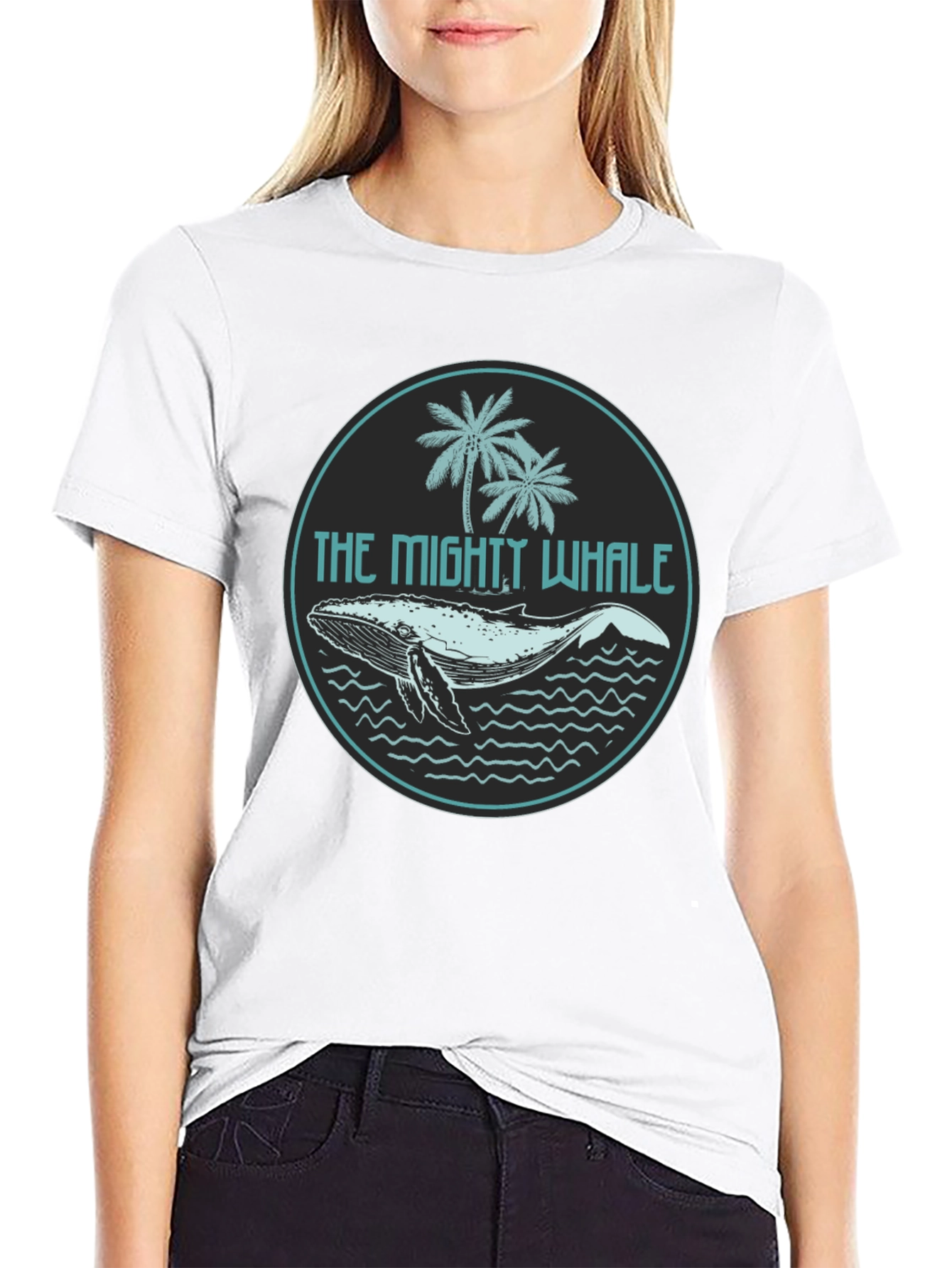 The Mighty Whale Graphic Tee - Black Cotton T-Shirt