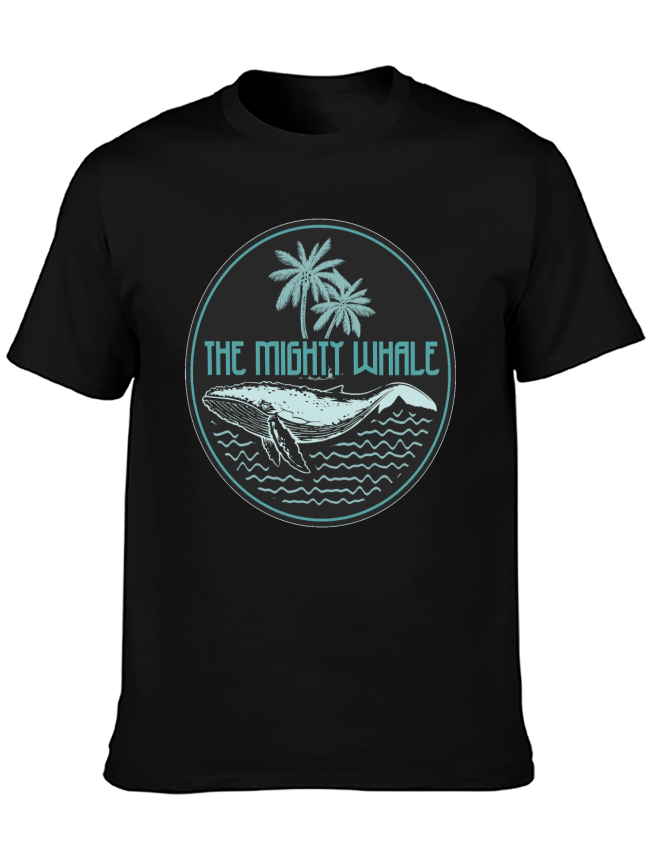 The Mighty Whale Graphic Tee - Black Cotton T-Shirt