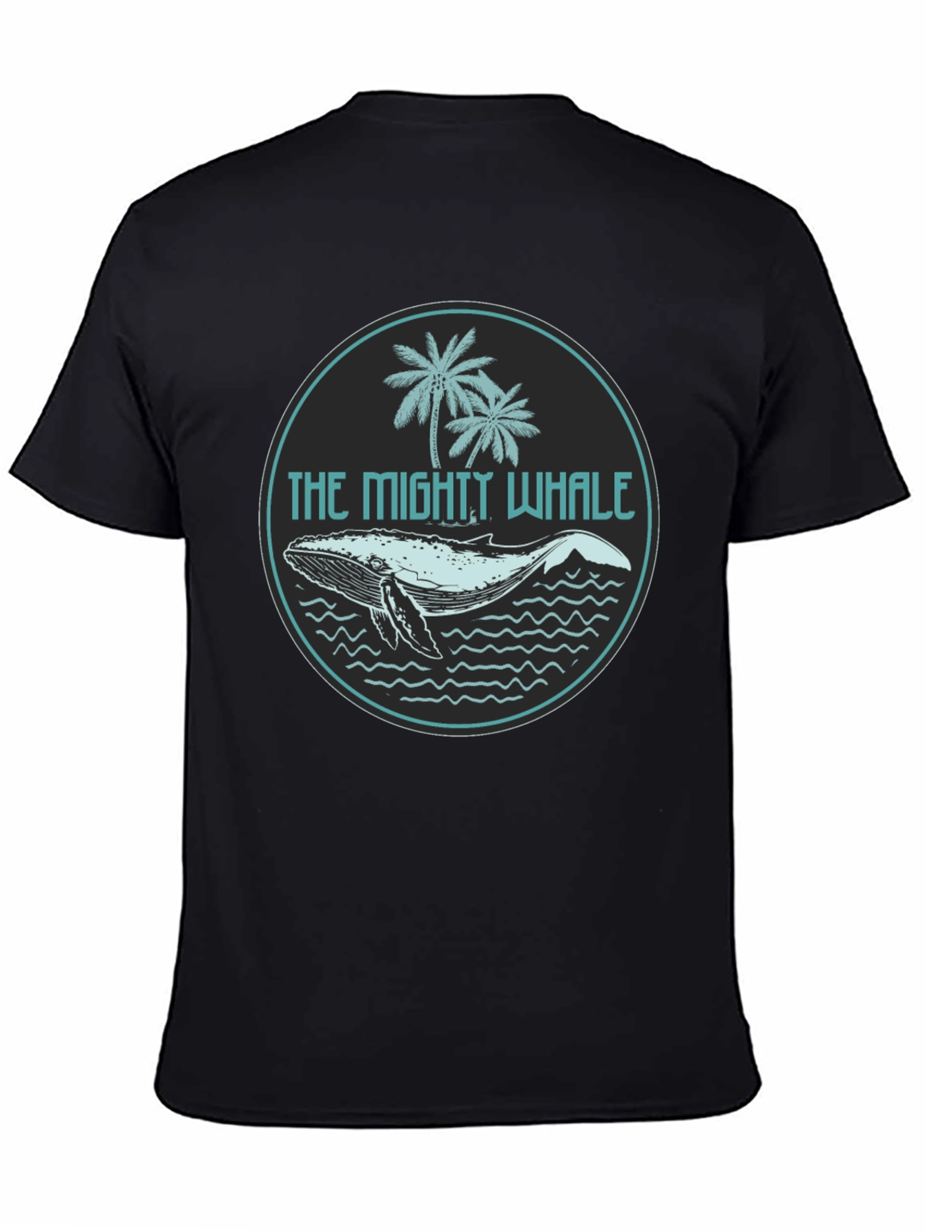 The Mighty Whale Graphic Tee - Black Cotton T-Shirt