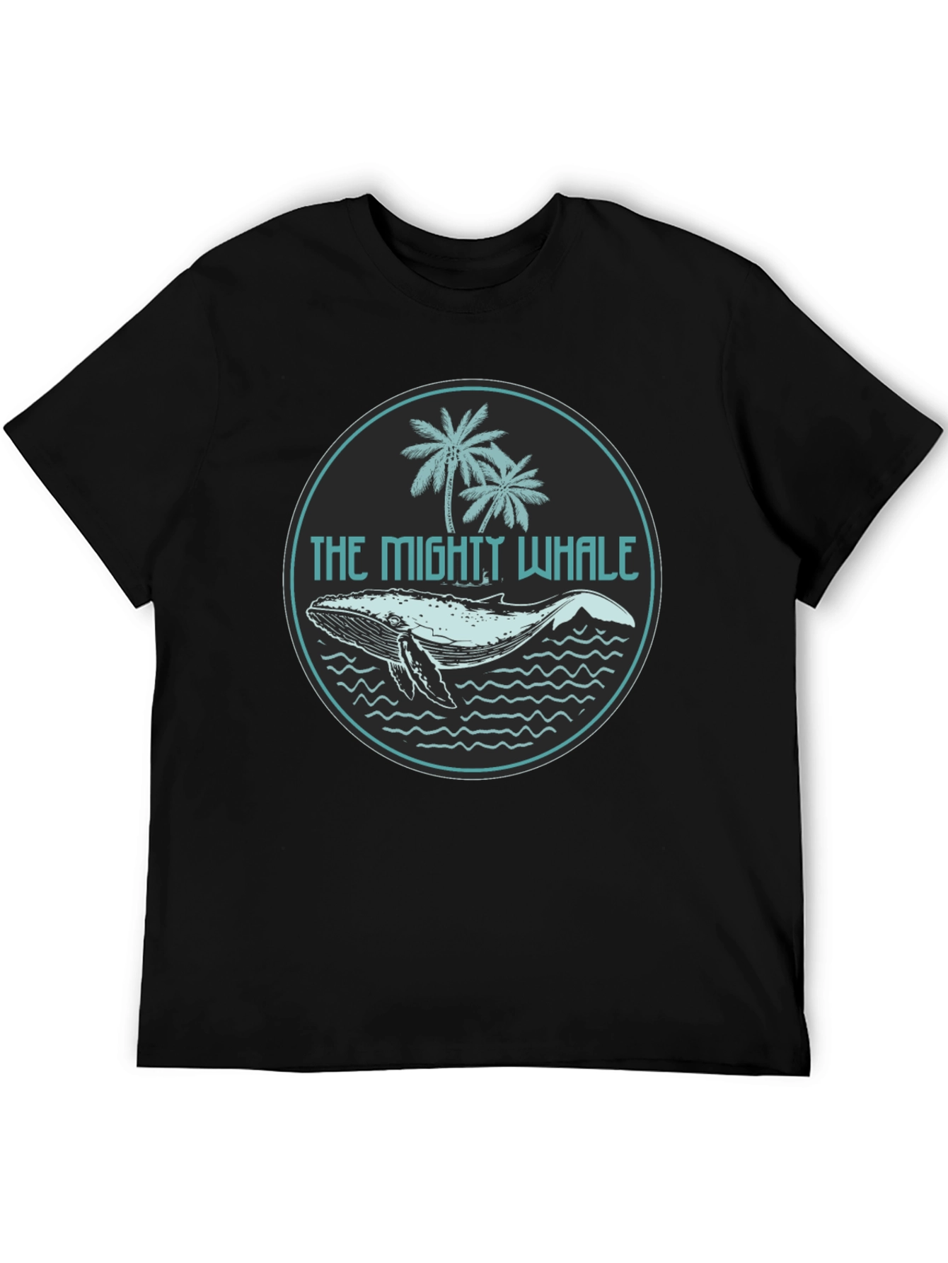 The Mighty Whale Graphic Tee - Black Cotton T-Shirt