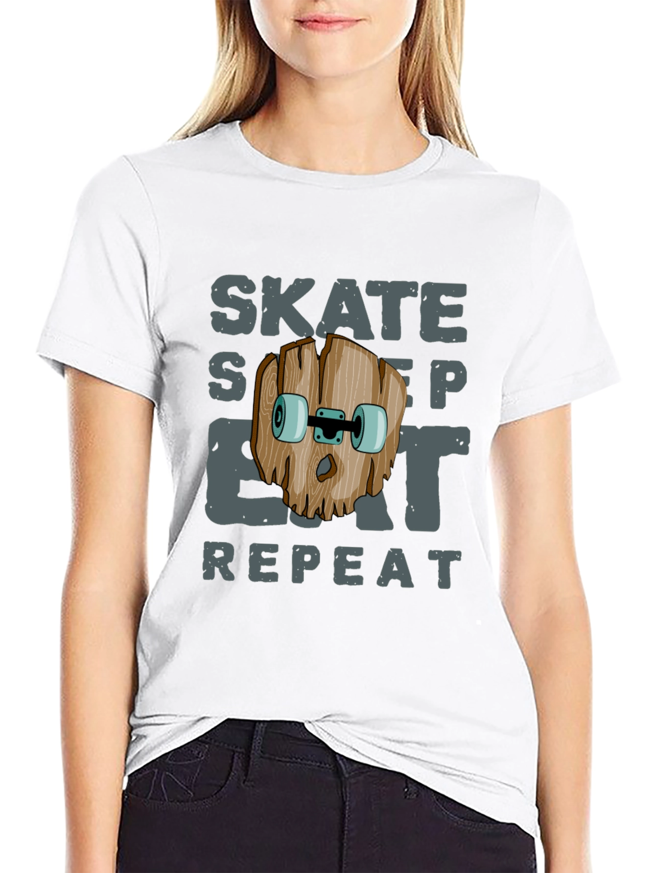 Skate Sleep Eat Repeat Graphic T-Shirt