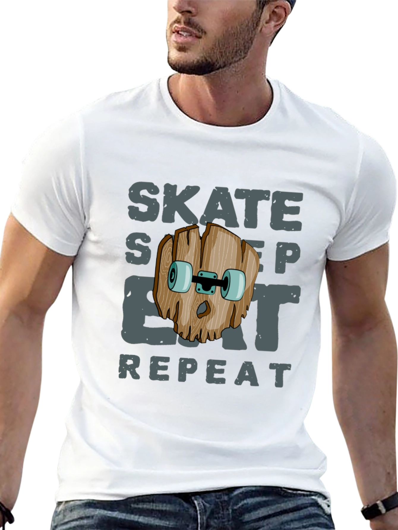 Skate Sleep Eat Repeat Graphic T-Shirt