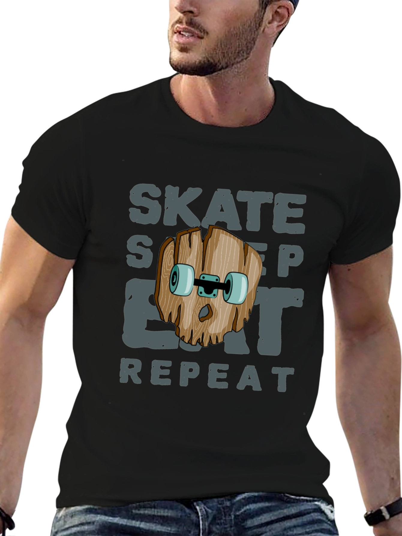 Skate Sleep Eat Repeat Graphic T-Shirt