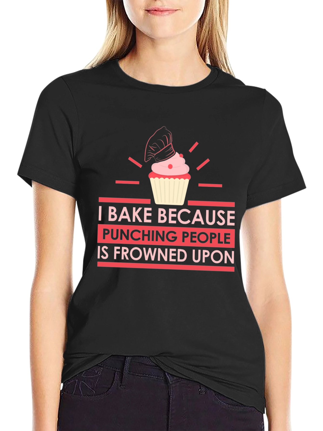 I Bake Because Punching People is Frowned Upon T-Shirt
