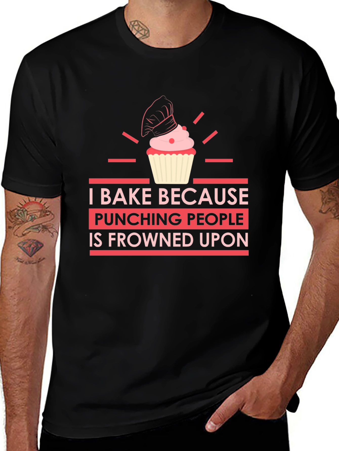 I Bake Because Punching People is Frowned Upon T-Shirt