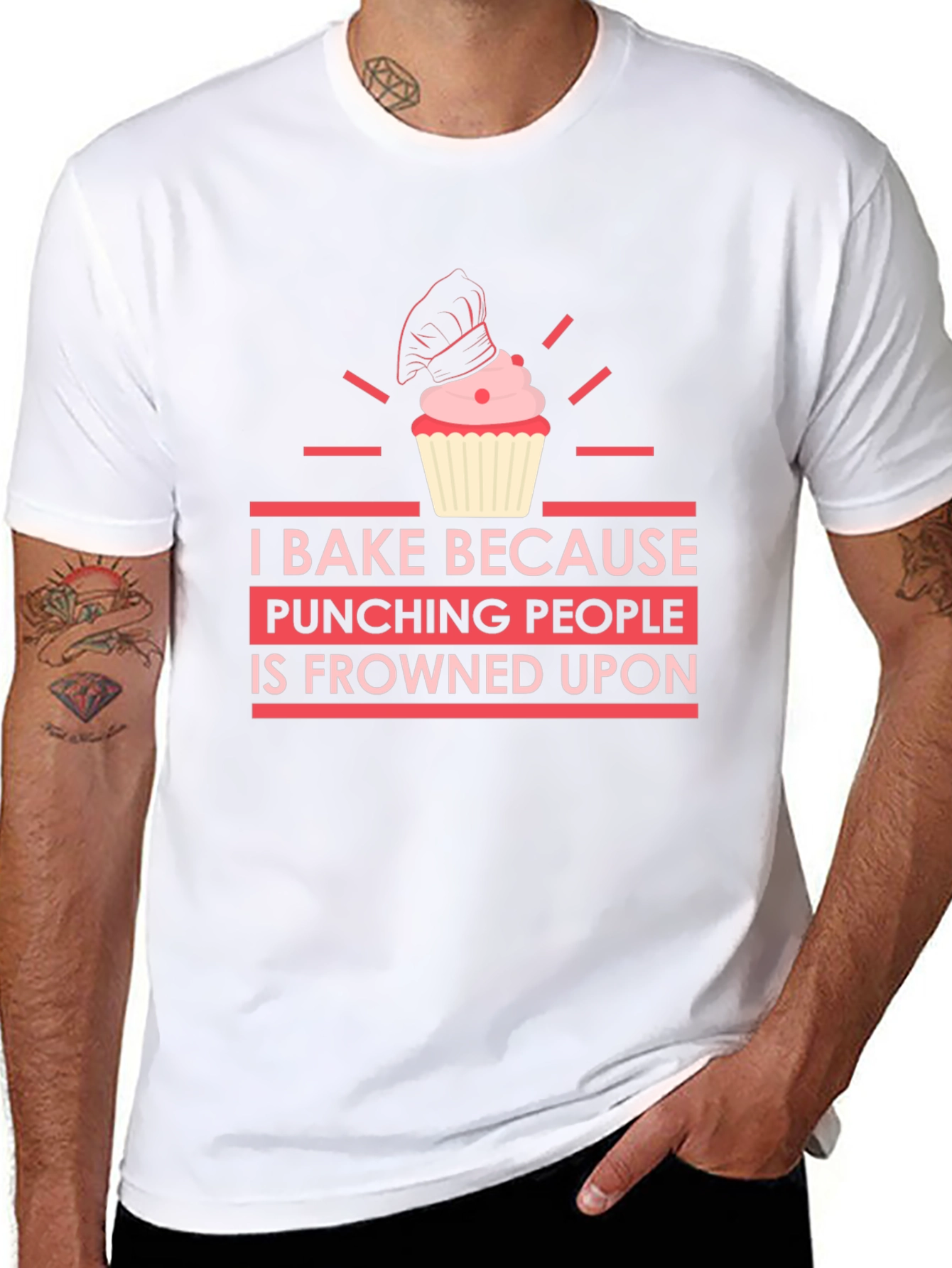 I Bake Because Punching People is Frowned Upon T-Shirt