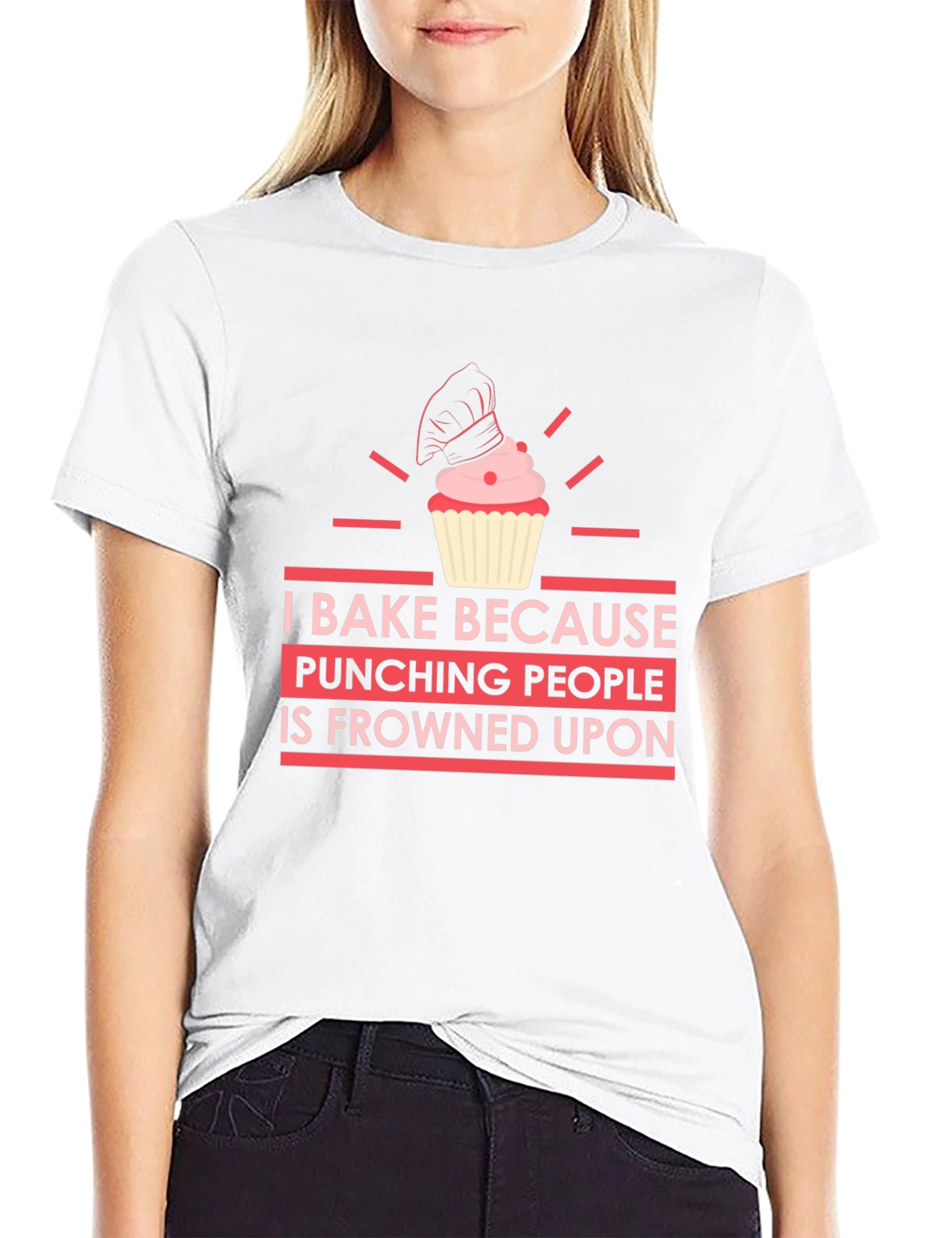 I Bake Because Punching People is Frowned Upon T-Shirt