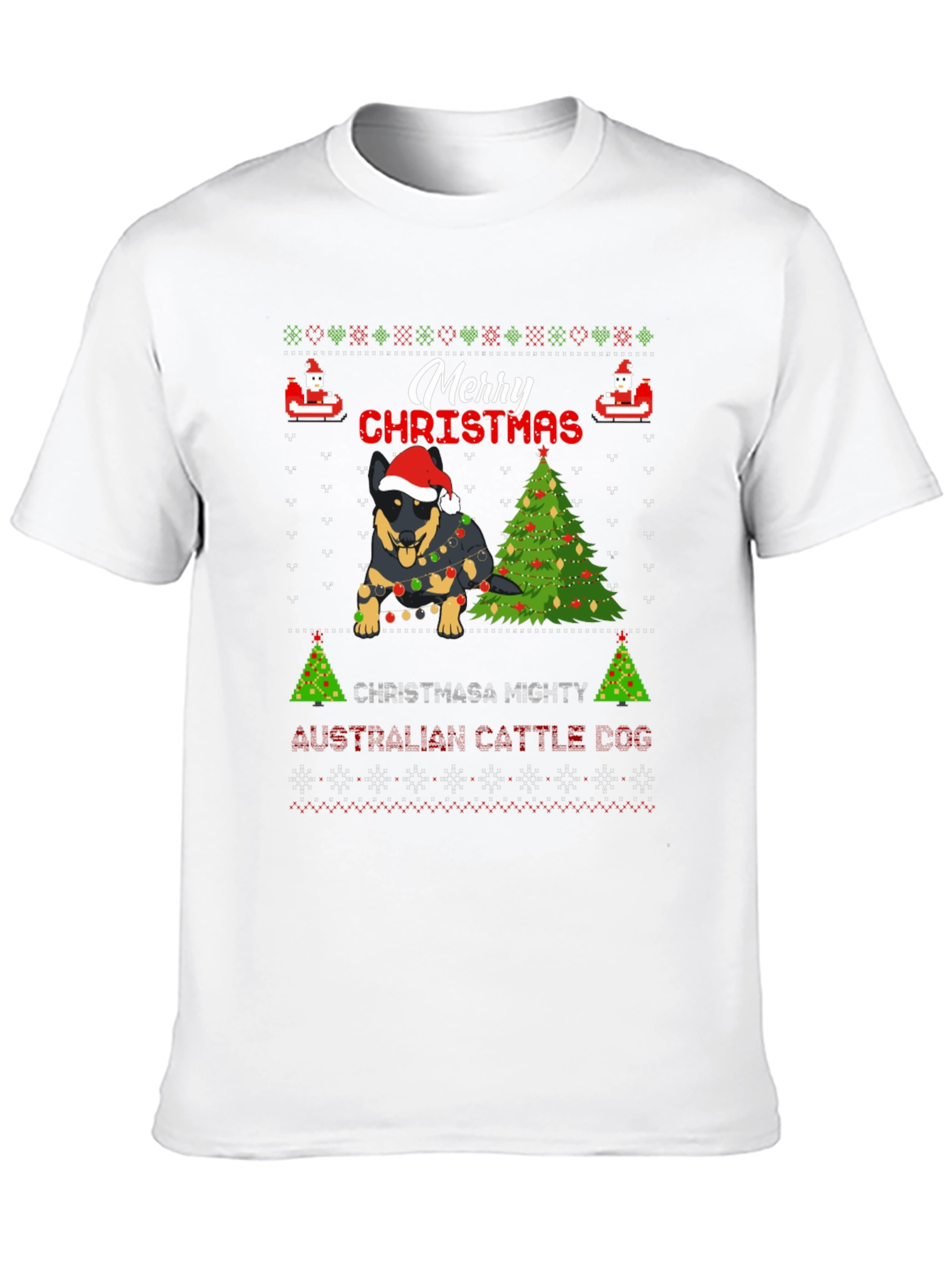 Christmas Australian Cattle Dog Ugly Sweater T-Shirt