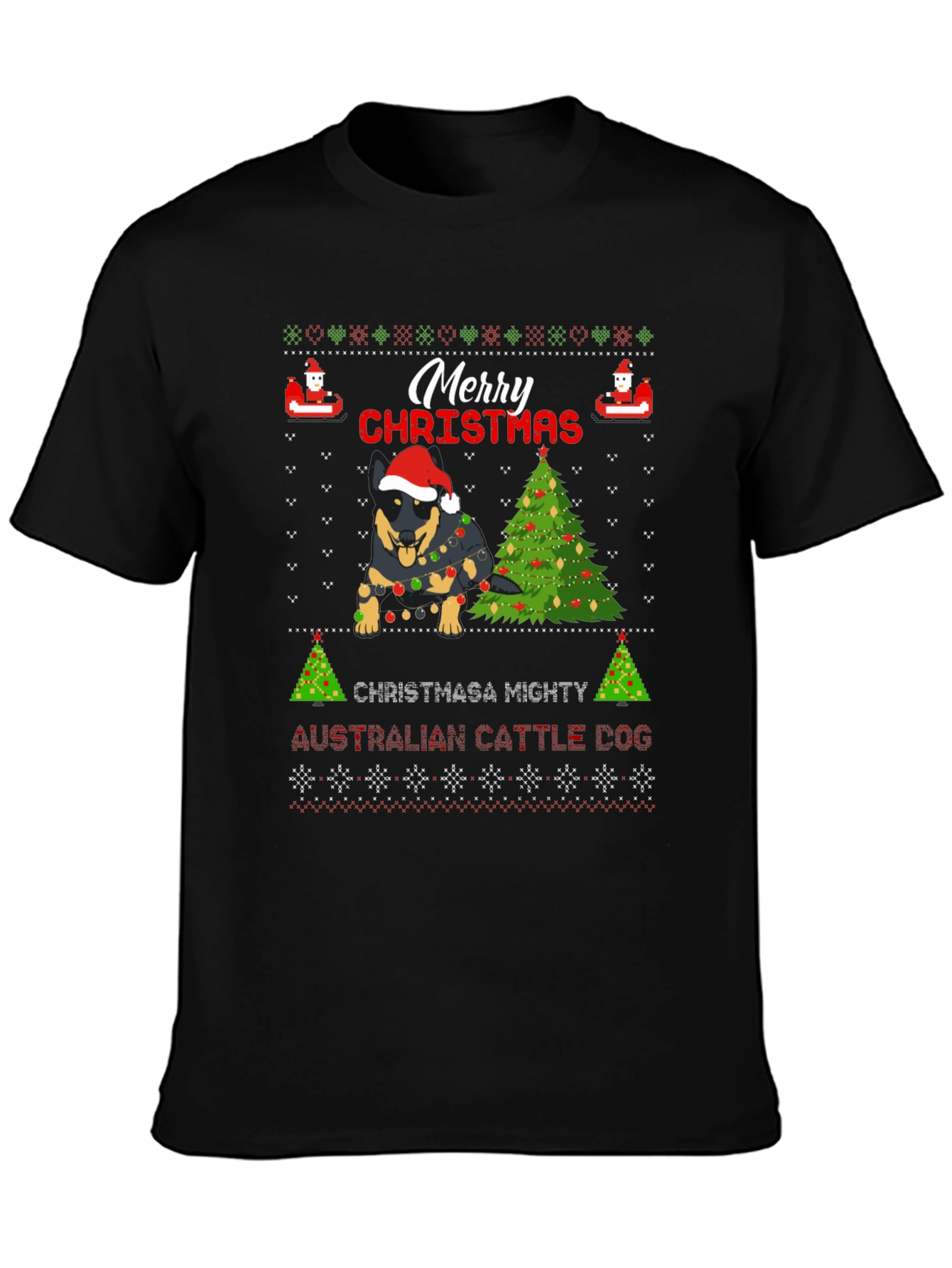 Christmas Australian Cattle Dog Ugly Sweater T-Shirt