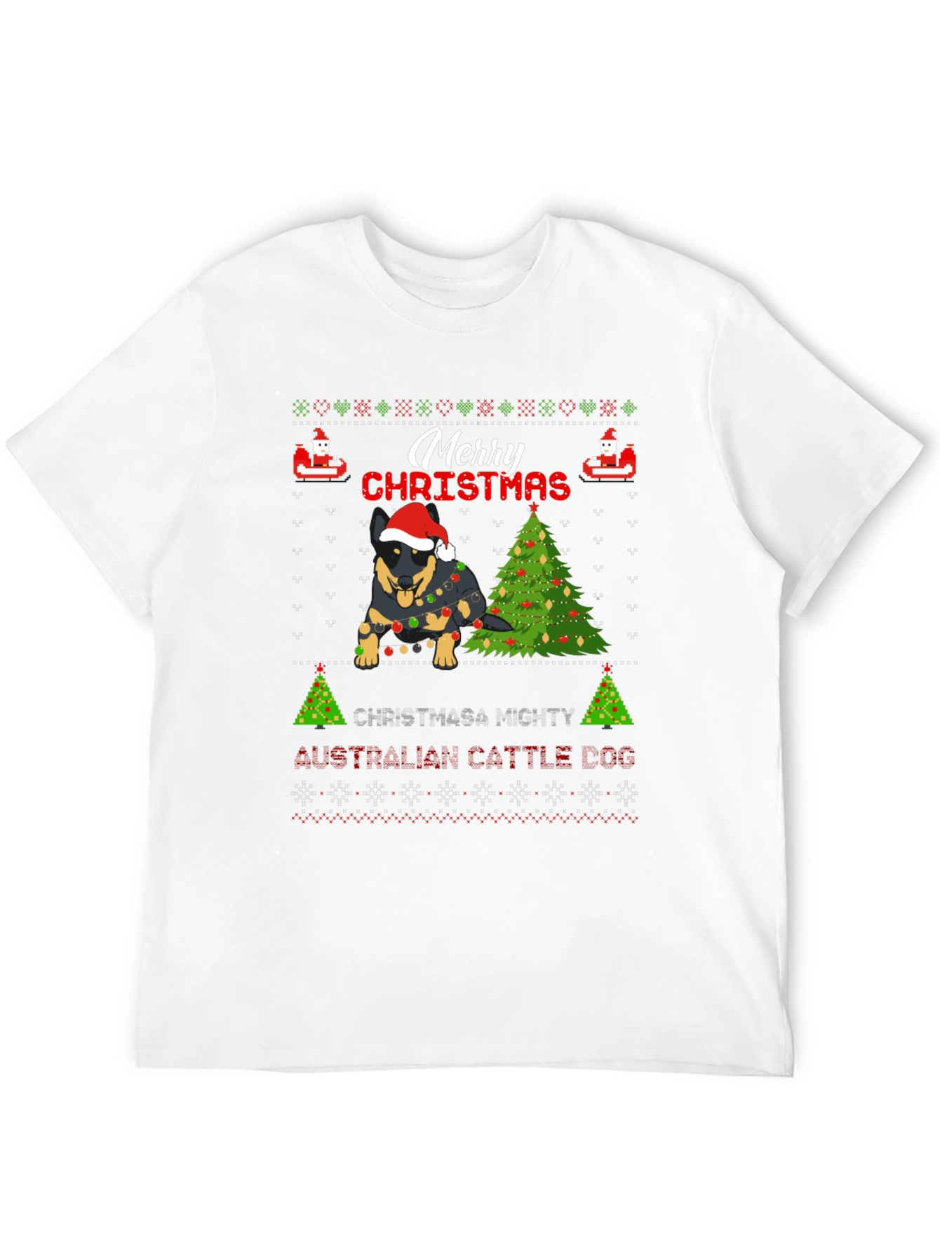 Christmas Australian Cattle Dog Ugly Sweater T-Shirt