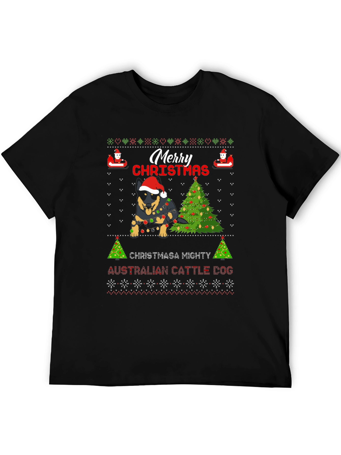 Christmas Australian Cattle Dog Ugly Sweater T-Shirt