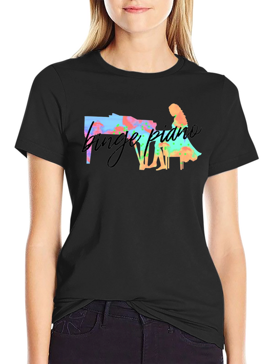 Binge Piano T-Shirt - Unique Watercolor Design