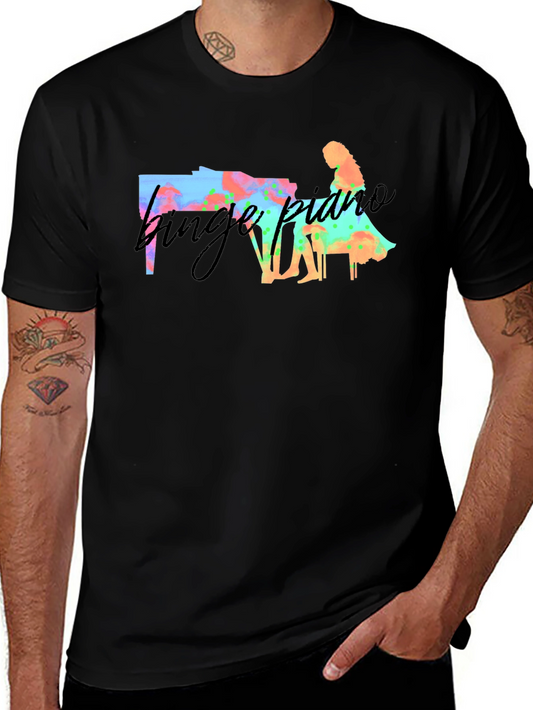 Binge Piano T-Shirt - Unique Watercolor Design