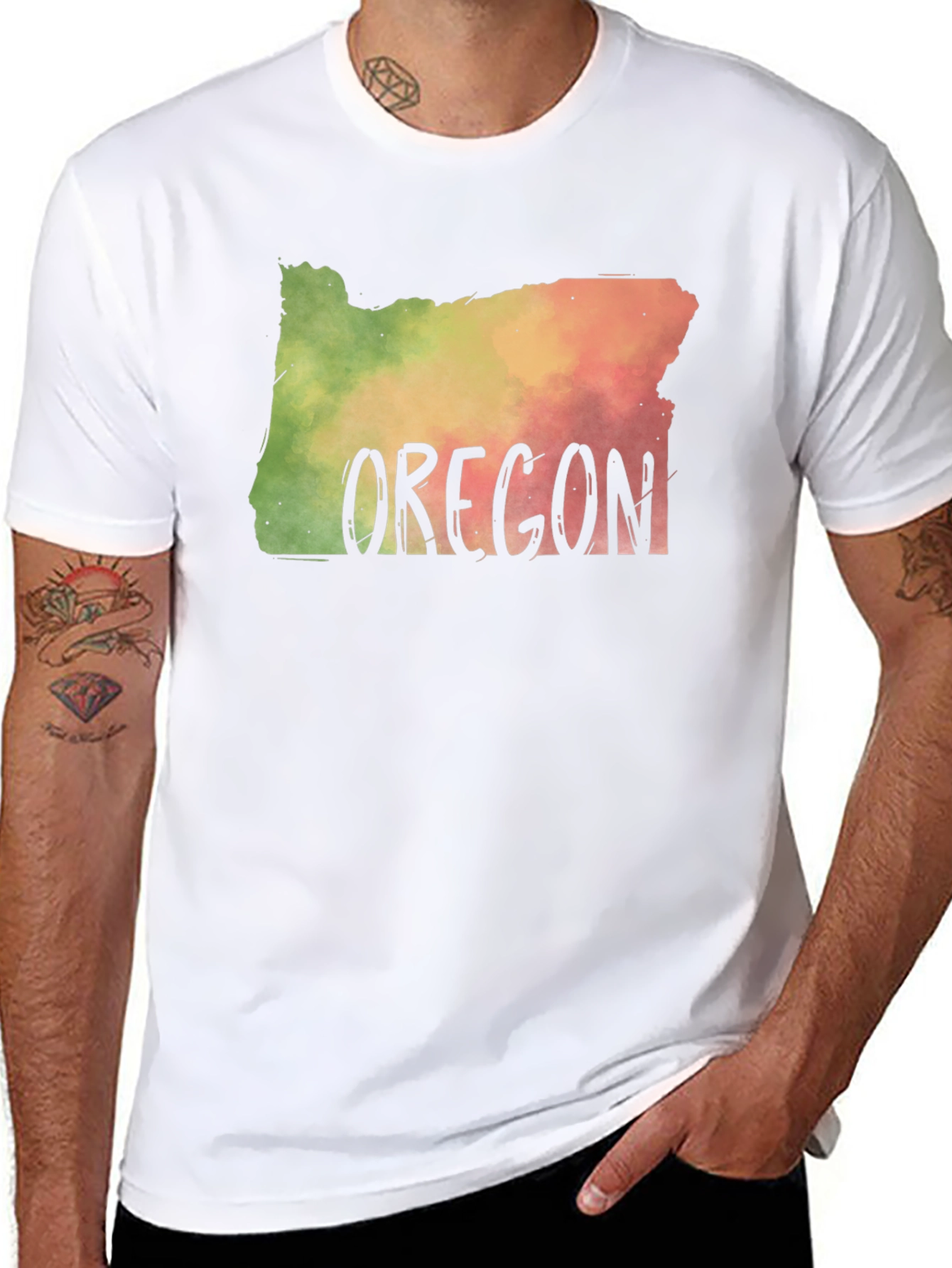 Oregon State Map T-Shirt Novelty Graphic Tee