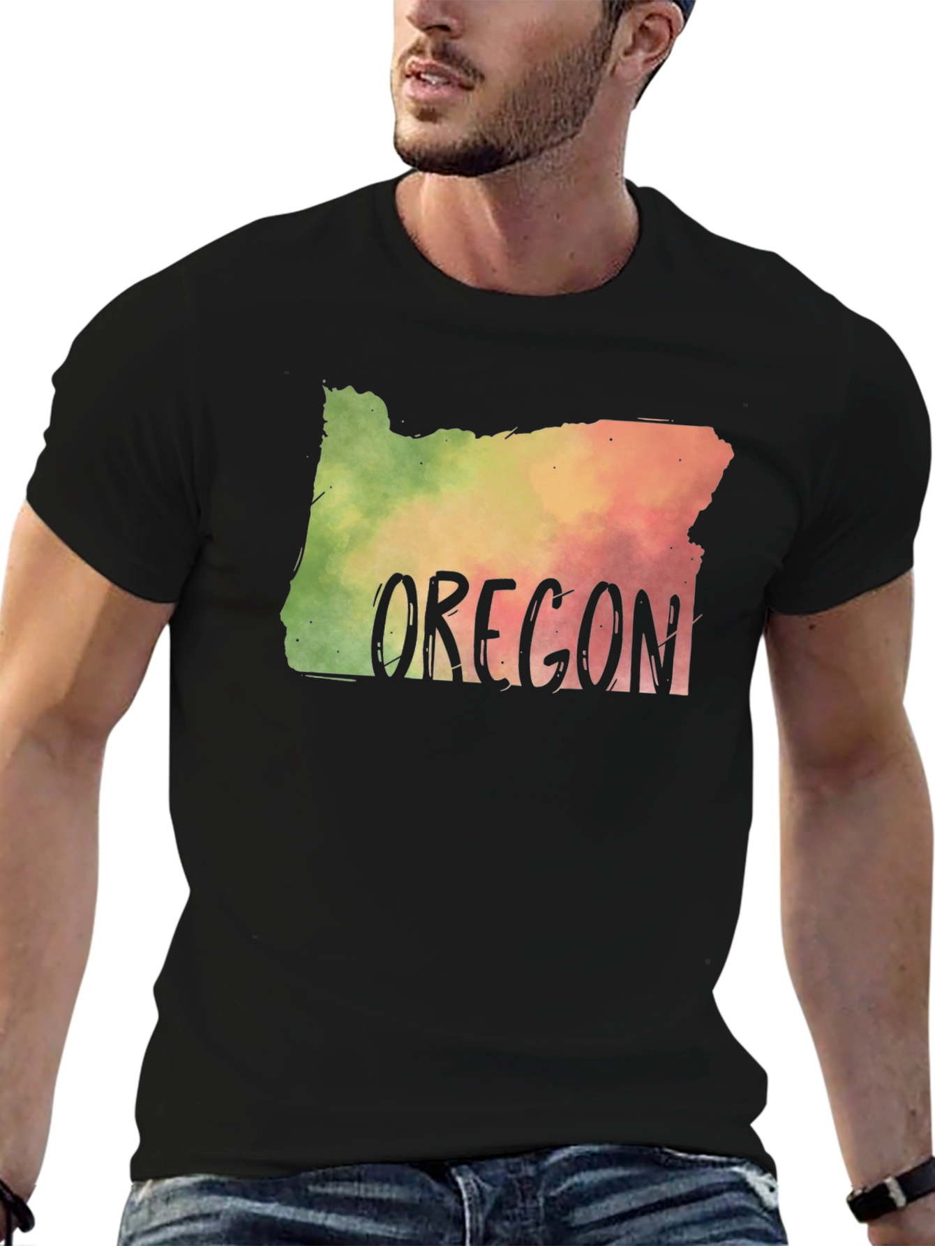 Oregon State Map T-Shirt Novelty Graphic Tee
