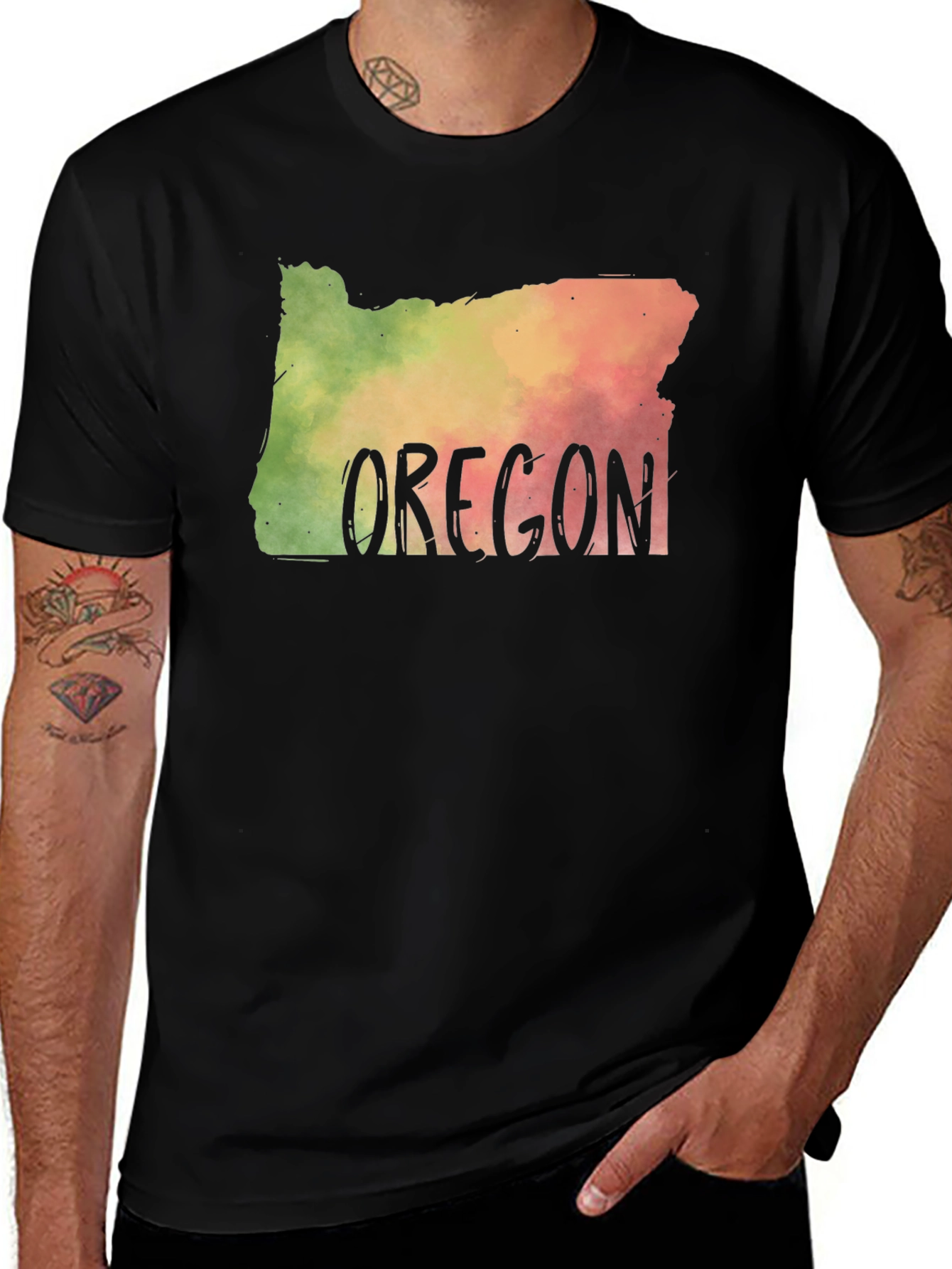 Oregon State Map T-Shirt Novelty Graphic Tee