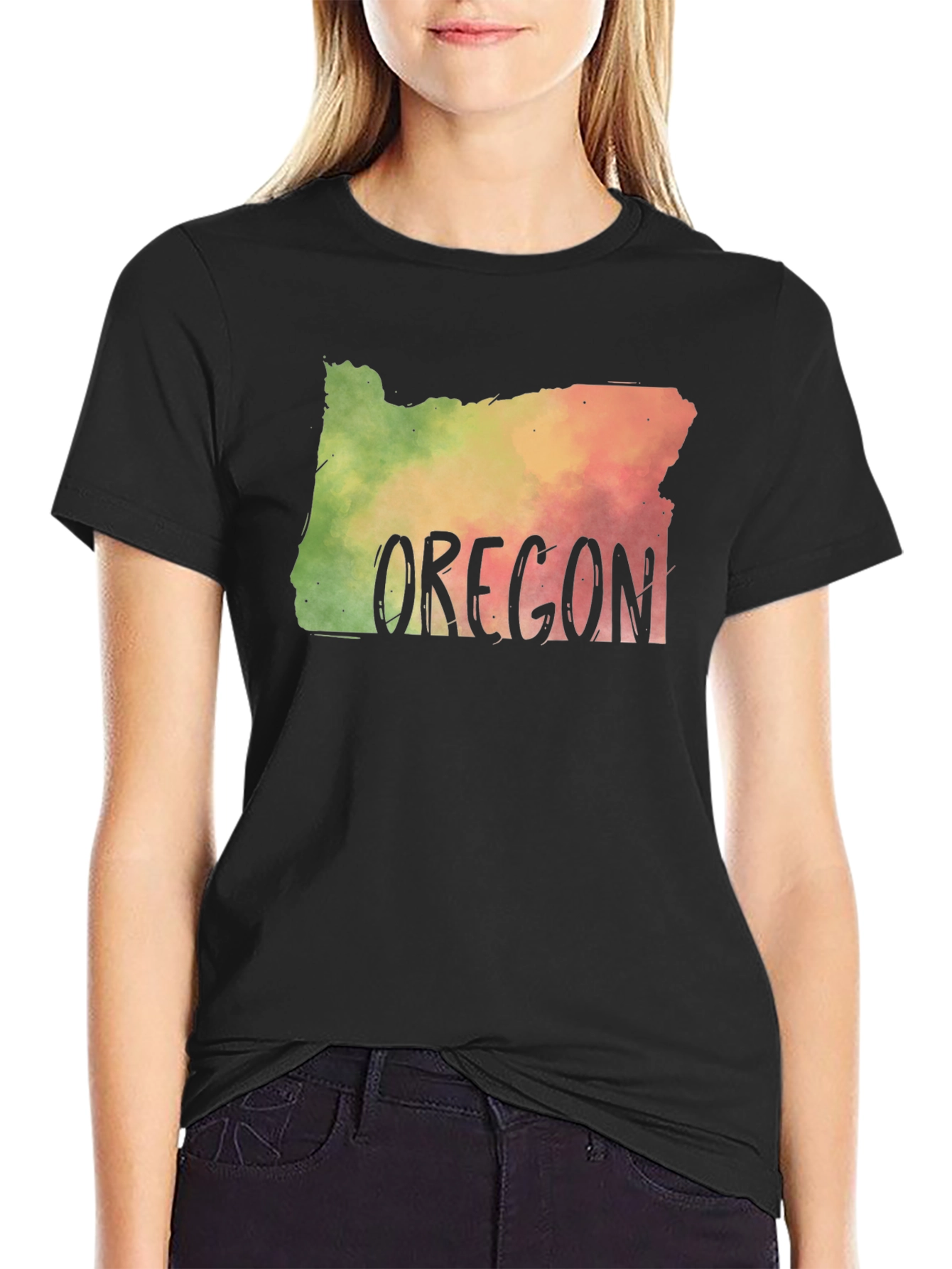 Oregon State Map T-Shirt Novelty Graphic Tee