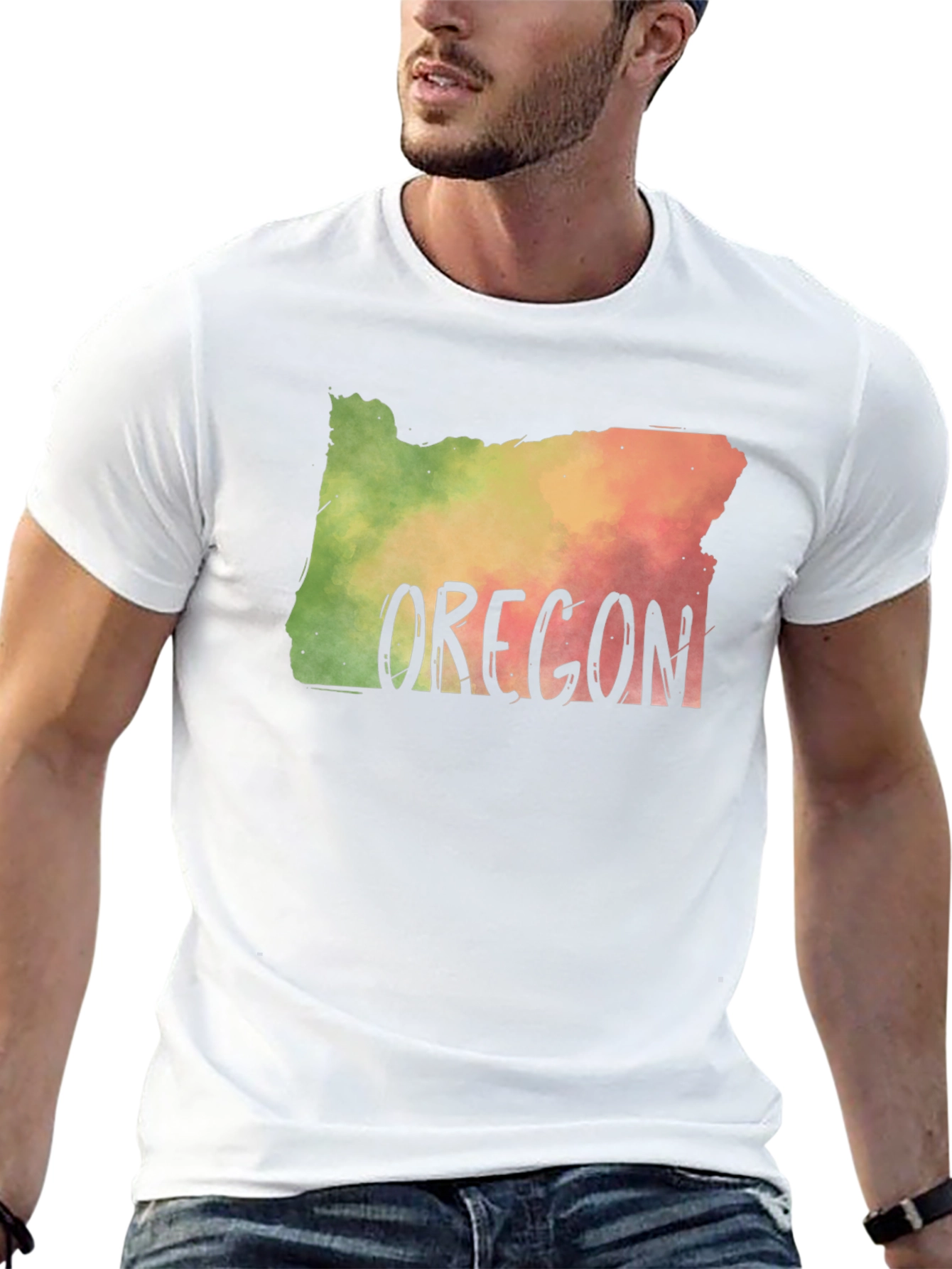 Oregon State Map T-Shirt Novelty Graphic Tee