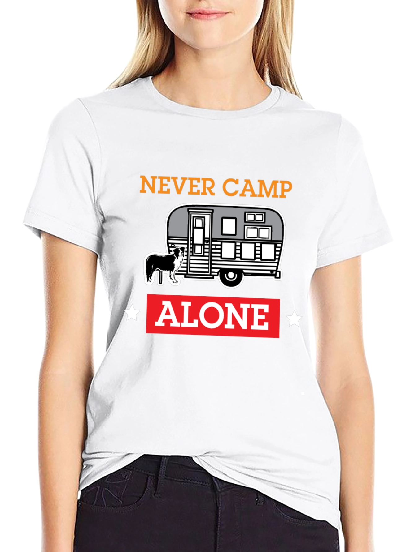 Never Camp Alone Dog Camper T-Shirt