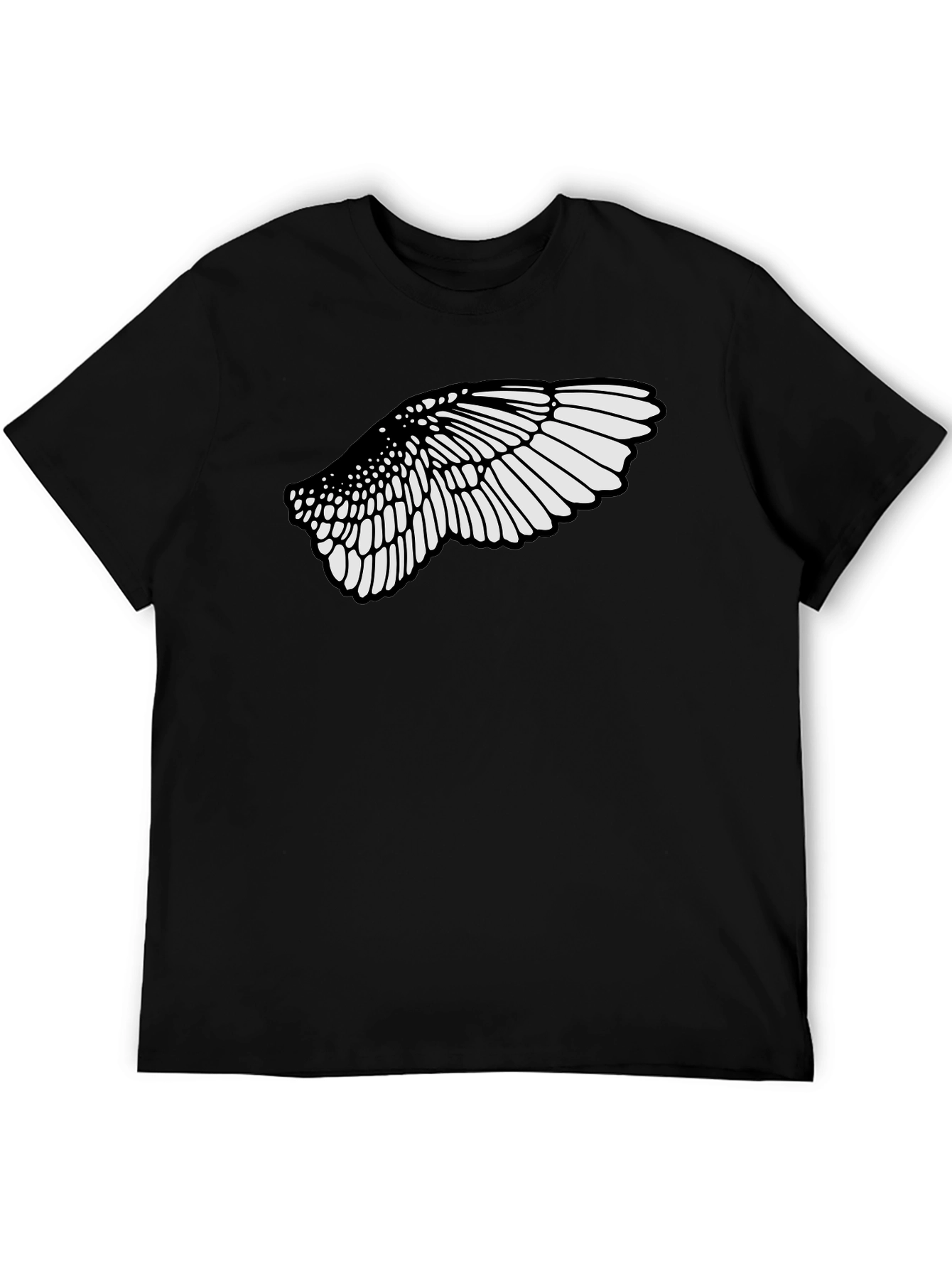 Black T-Shirt with Wing Graphic