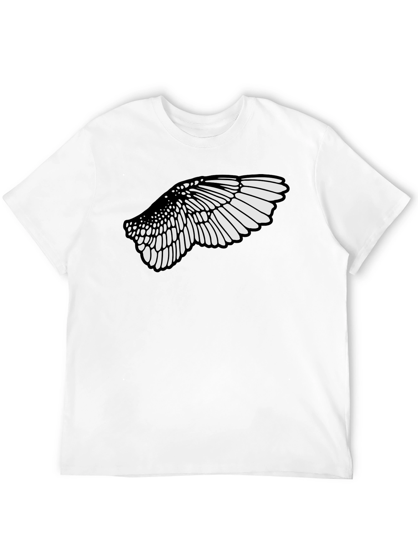 Black T-Shirt with Wing Graphic