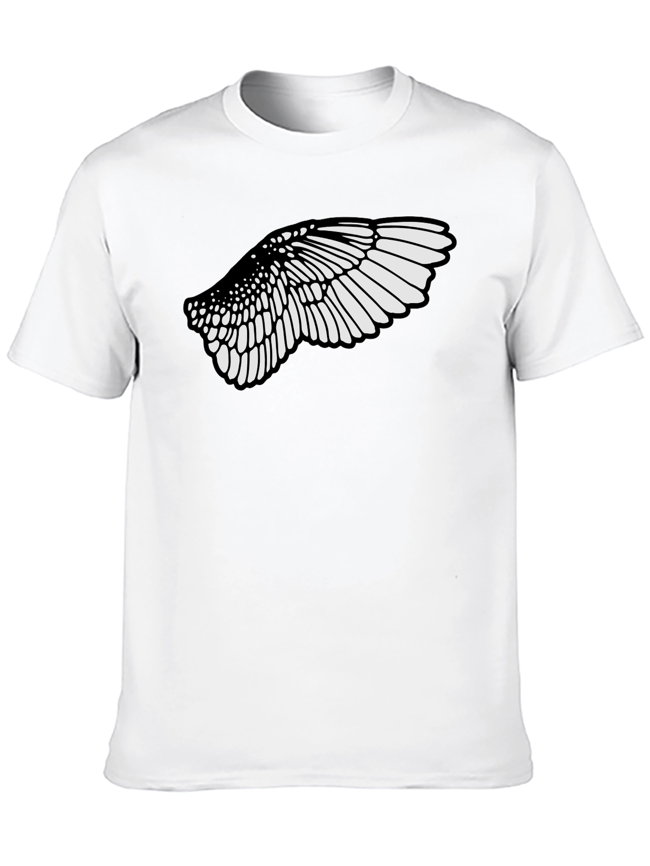 Black T-Shirt with Wing Graphic