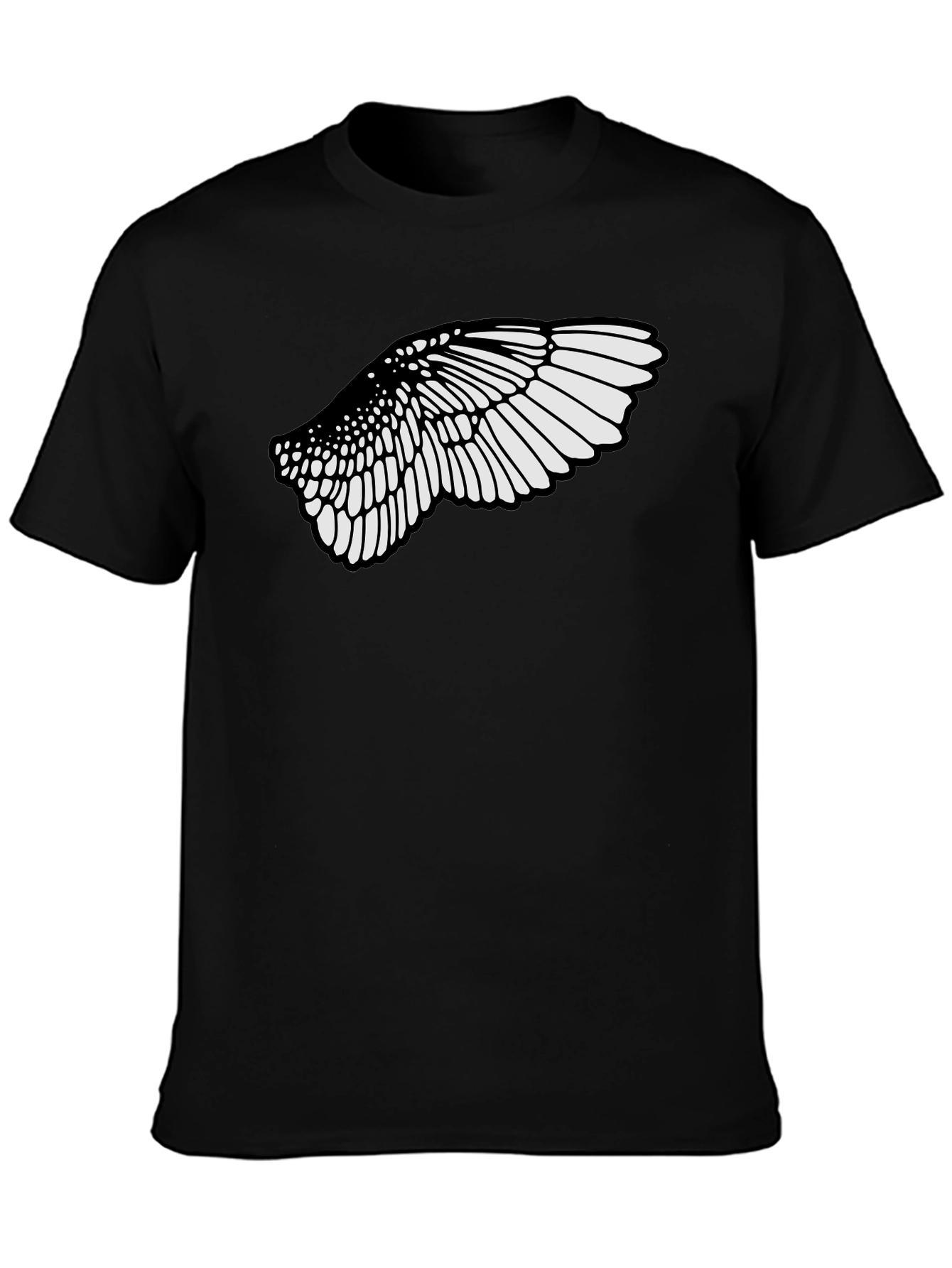 Black T-Shirt with Wing Graphic