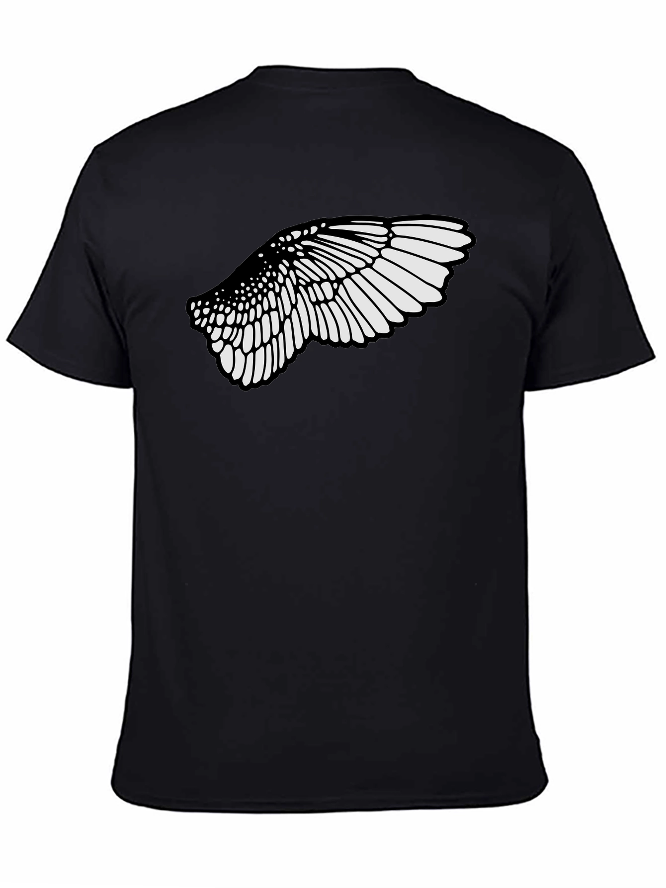 Black T-Shirt with Wing Graphic