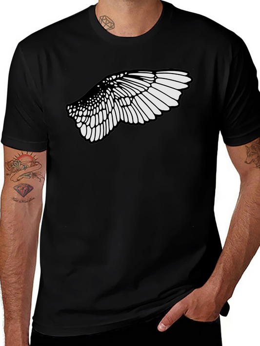 Black T-Shirt with Wing Graphic