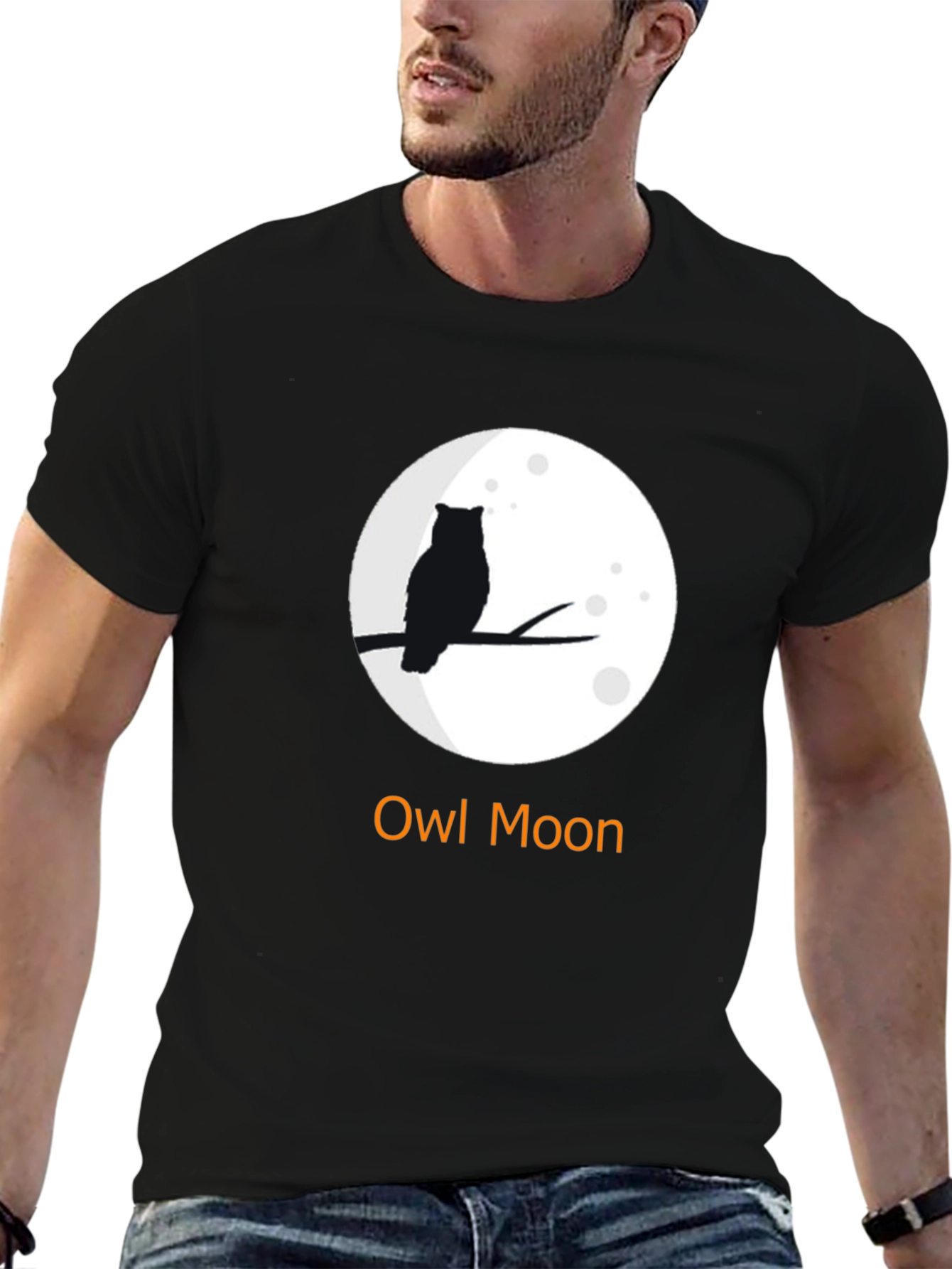 Owl Moon Graphic T-Shirt - Unisex Black Tee