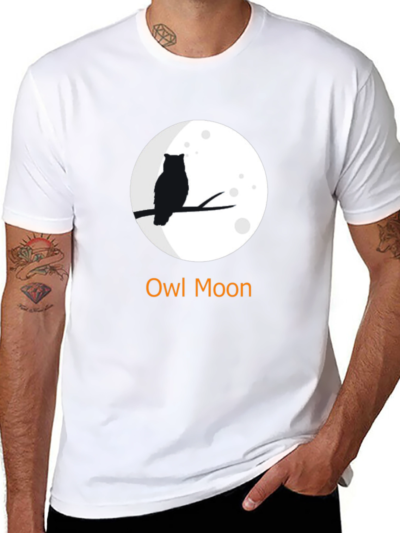 Owl Moon Graphic T-Shirt - Unisex Black Tee
