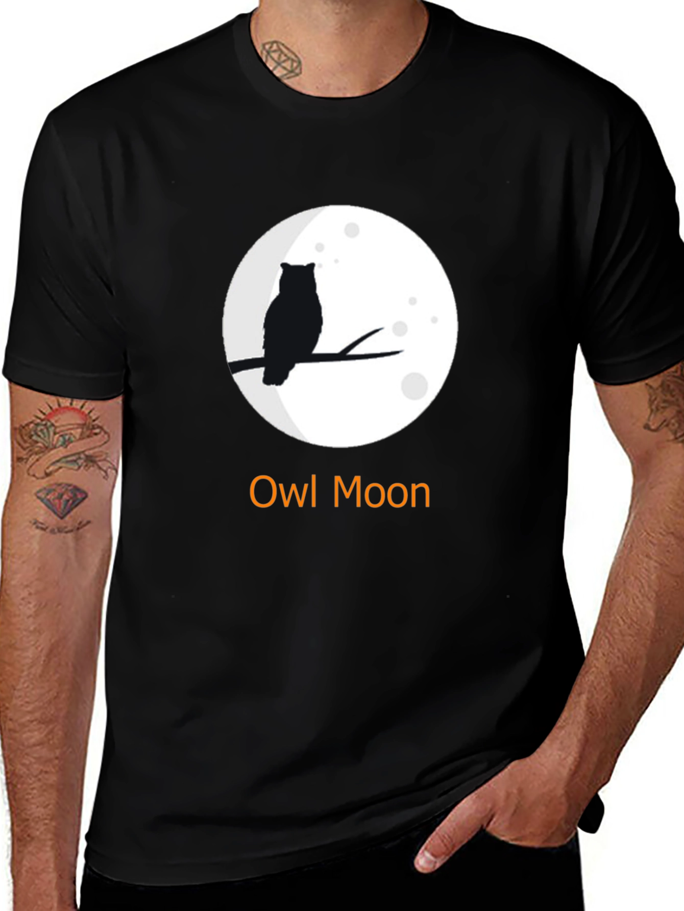 Owl Moon Graphic T-Shirt - Unisex Black Tee