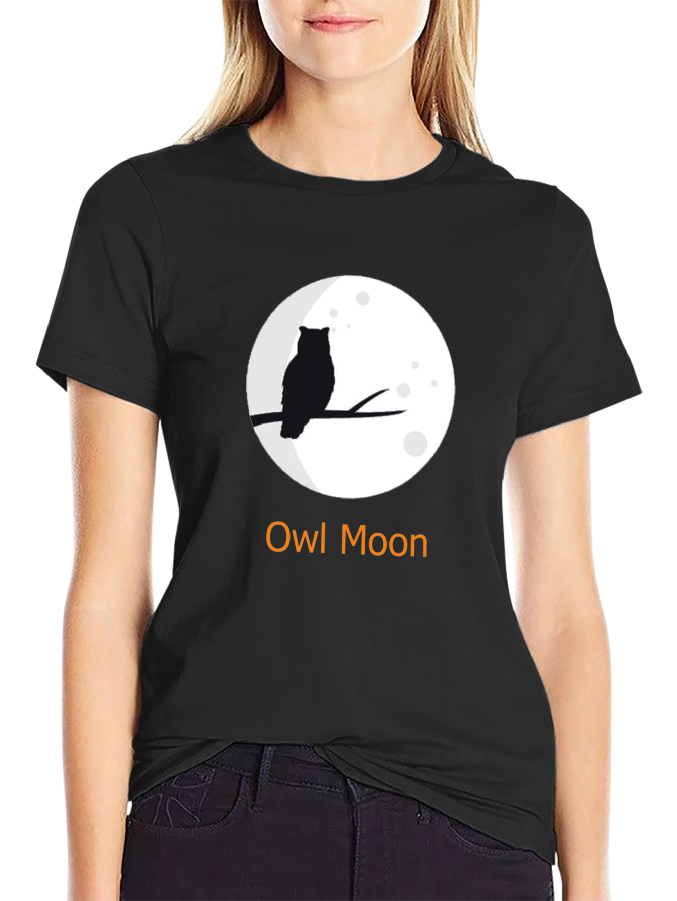 Owl Moon Graphic T-Shirt - Unisex Black Tee