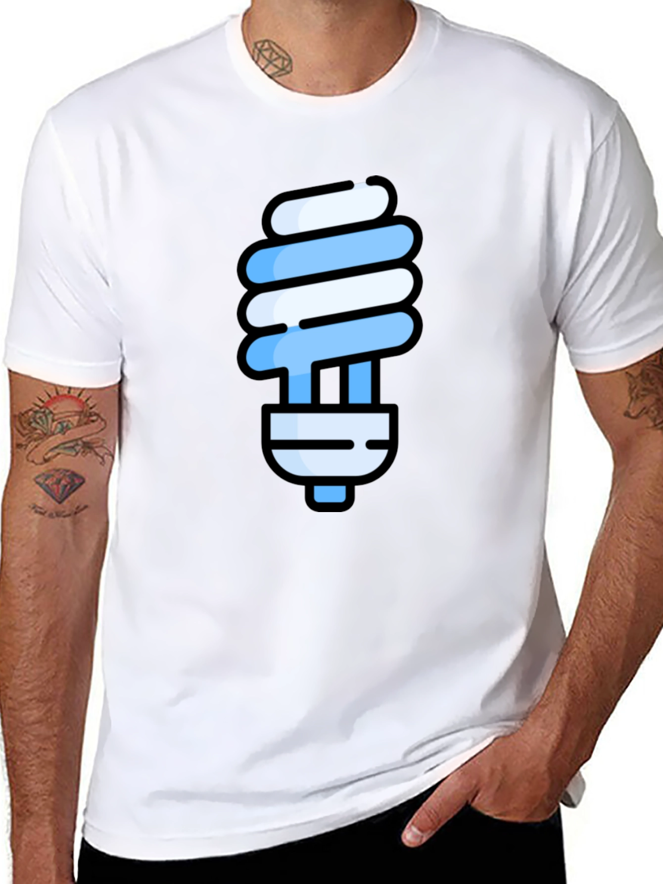 Energy Saving Bulb Graphic Tee - Modern Comfort