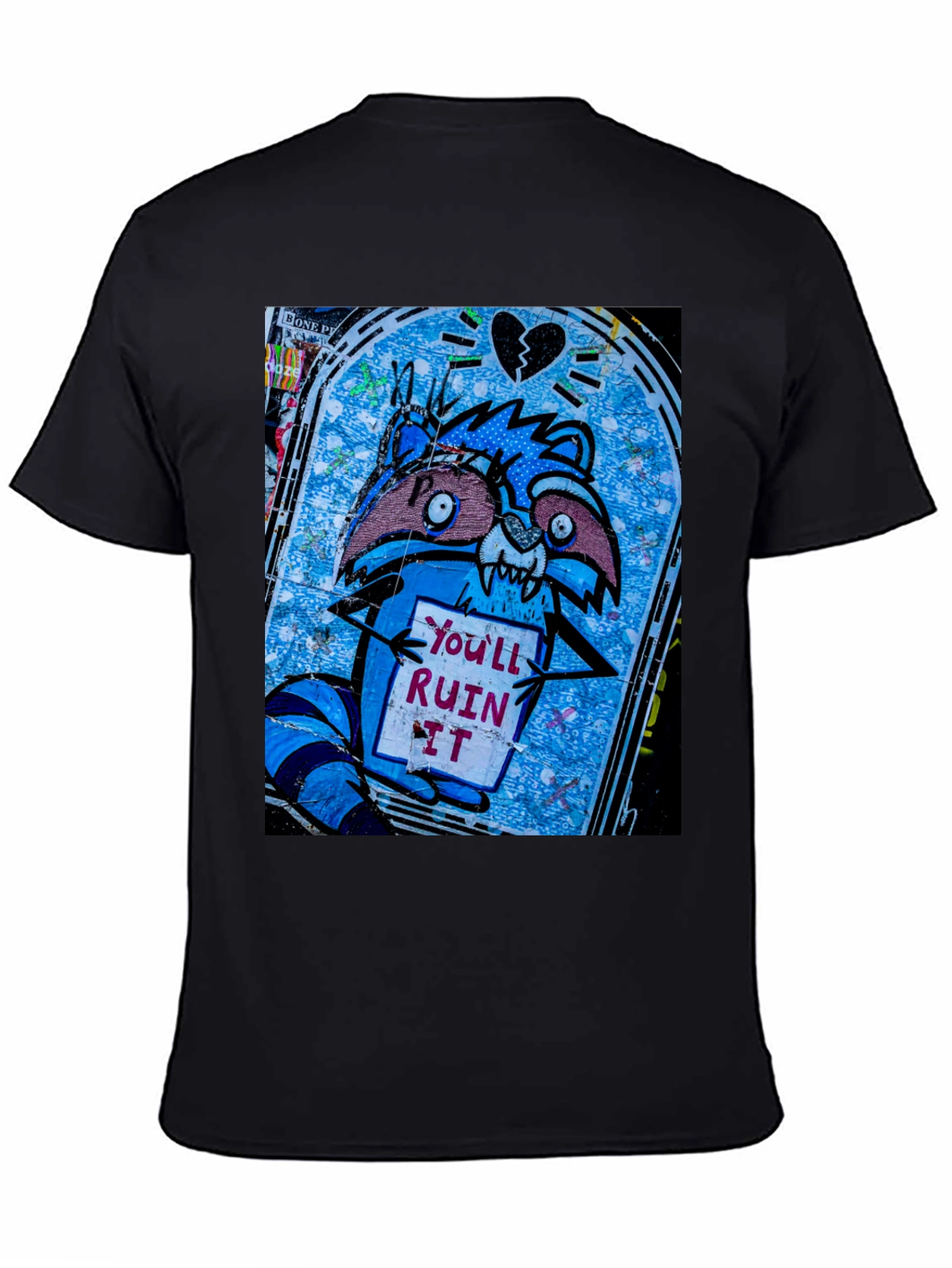 Ruin It Raccoon T-Shirt - Graffiti Style Tee