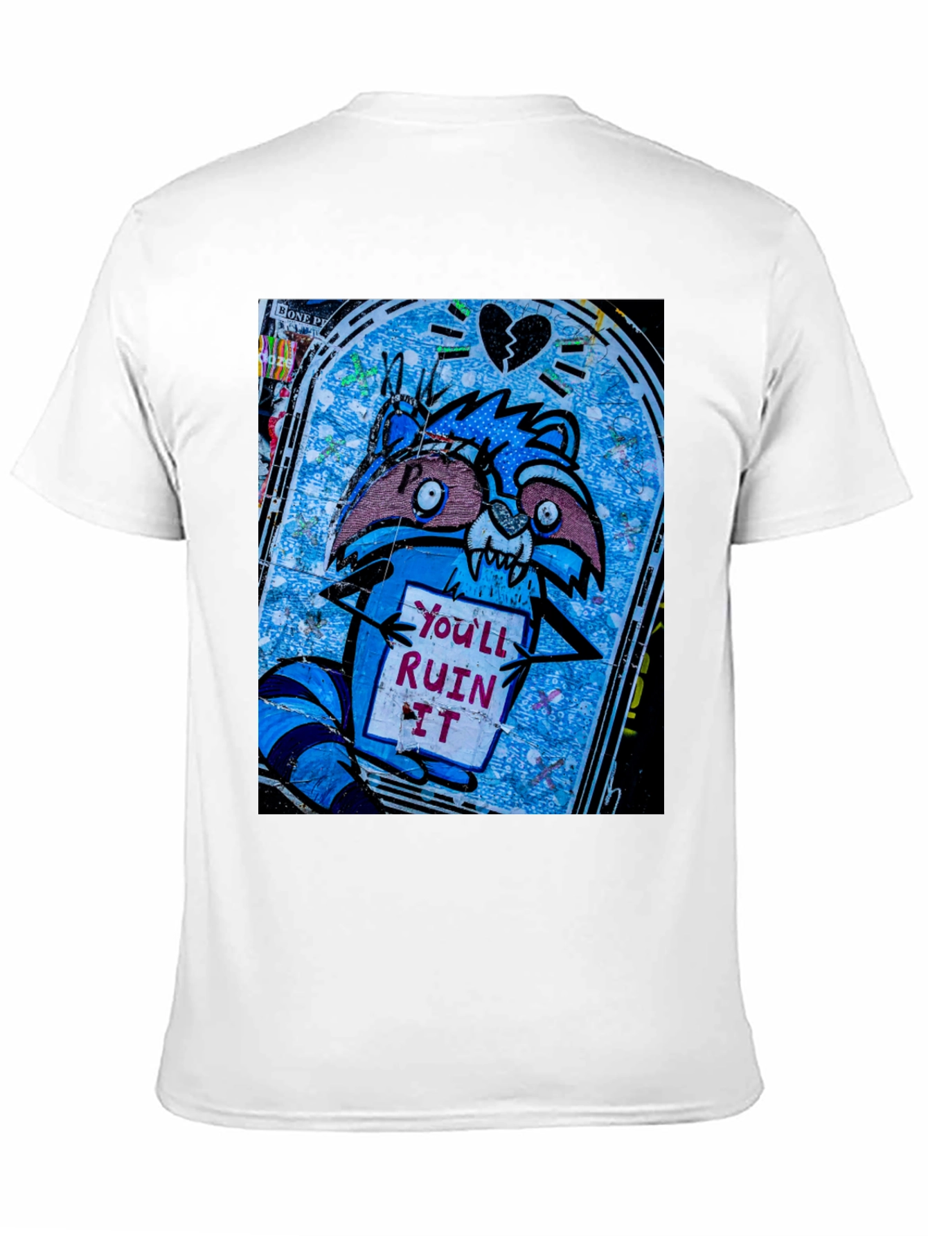 Ruin It Raccoon T-Shirt - Graffiti Style Tee